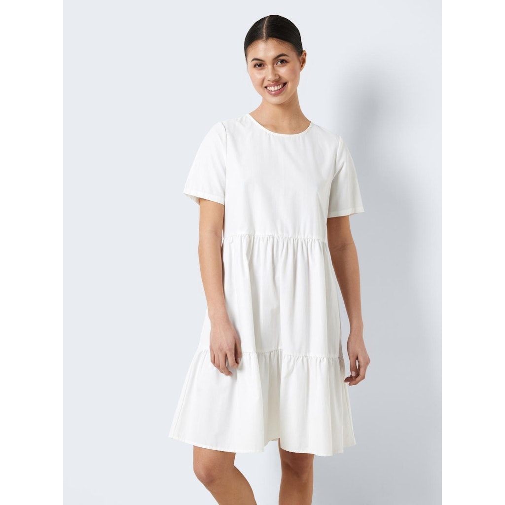 NOISY MAY Maxi suknelė moterims, Balta, NMLOONE S/S  O-NECK D 3