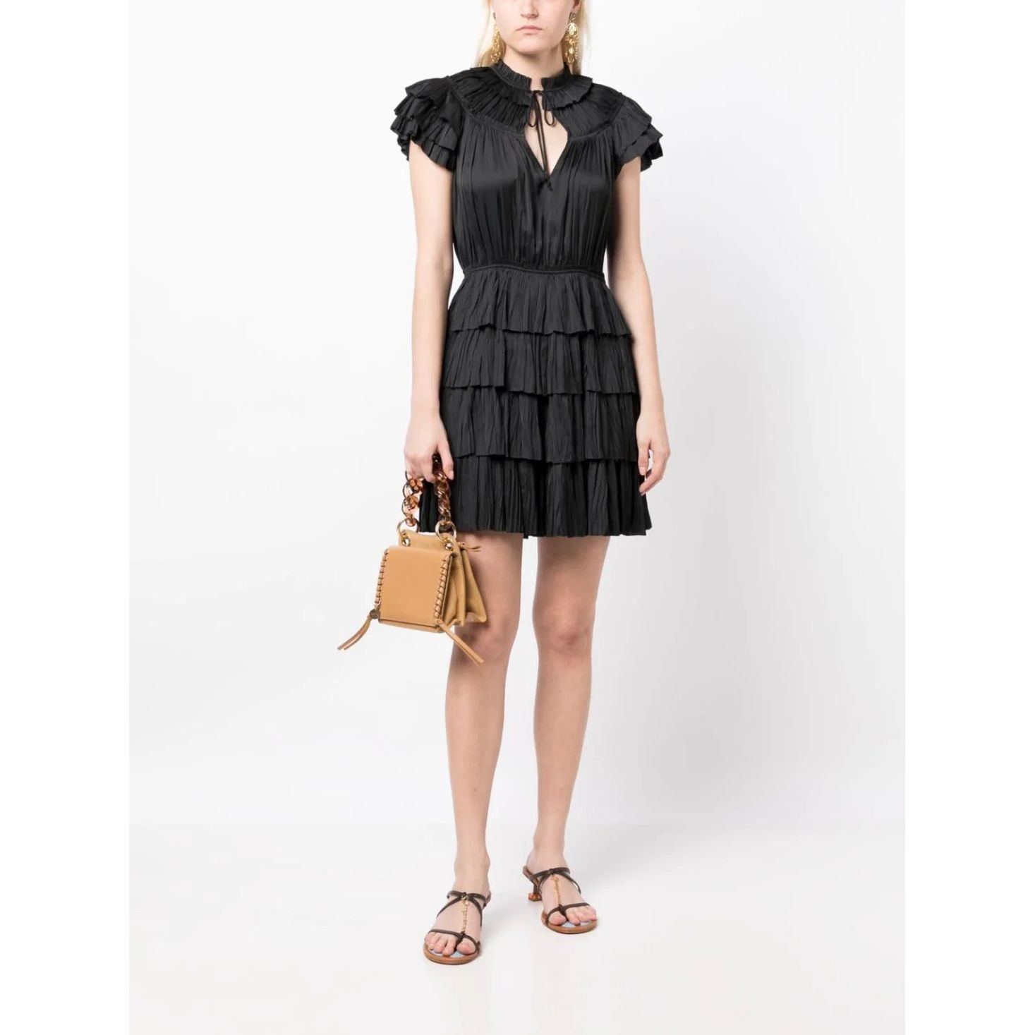 ULLA JOHNSON Midi suknelė moterims, Juoda, Vesna Dress 2