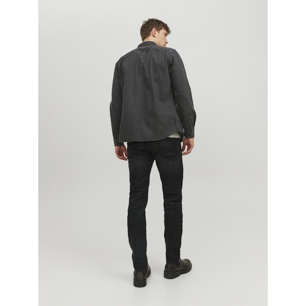 JACK & JONES Marškiniai vyrams, Juoda, JJESHERIDAN SHIRT L/ 4