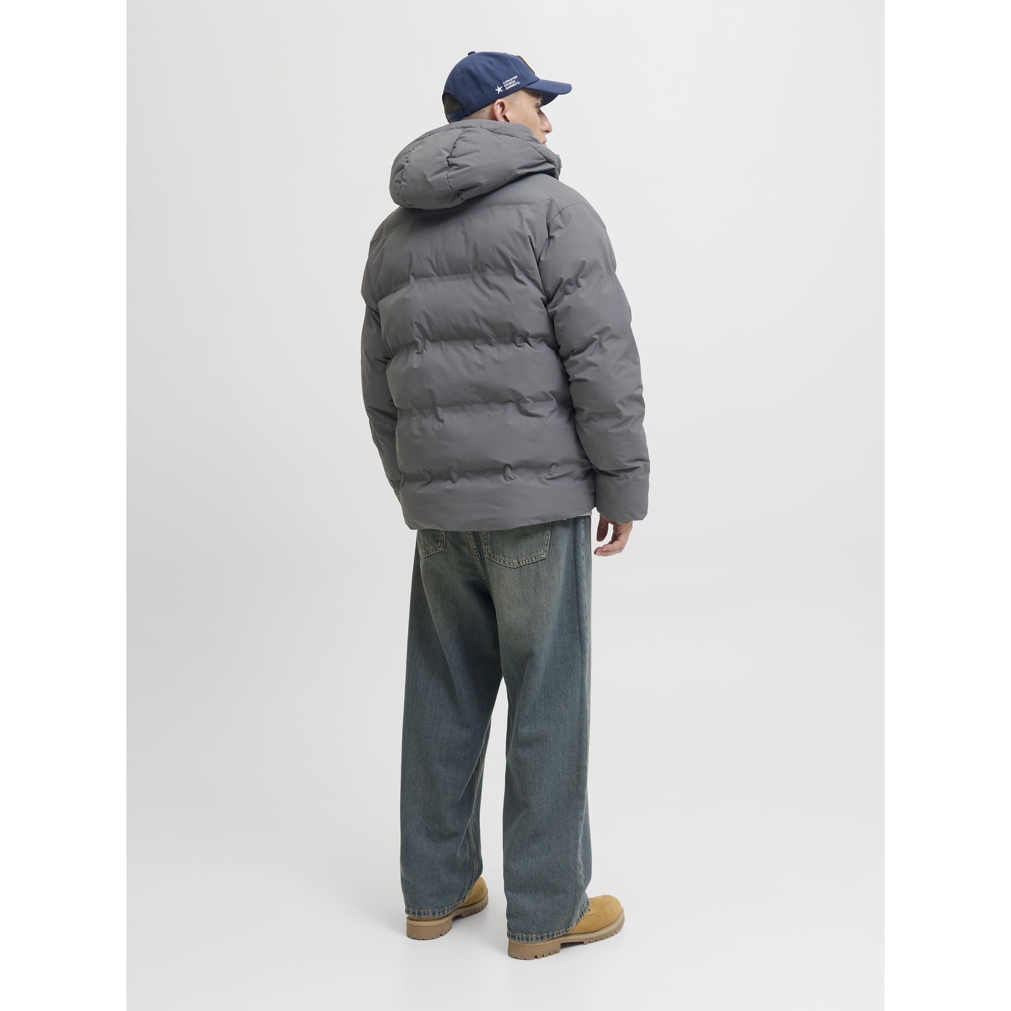 JACK & JONES Pūkinė striukė vyrams, Pilka, Soho Puffer hood 4