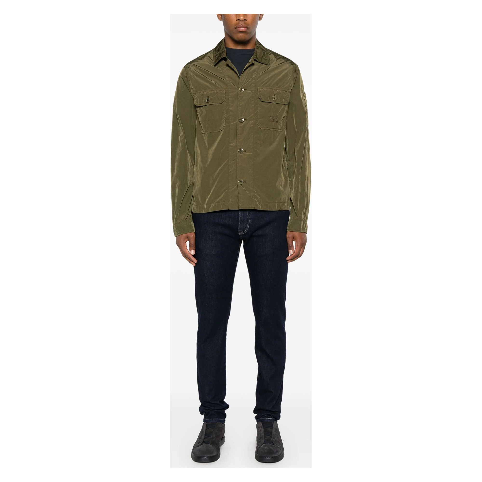 C.P. COMPANY Marškiniai ilgomis rankovėmis vyrams, Pilka, Chrome-r pocket overshirt 2