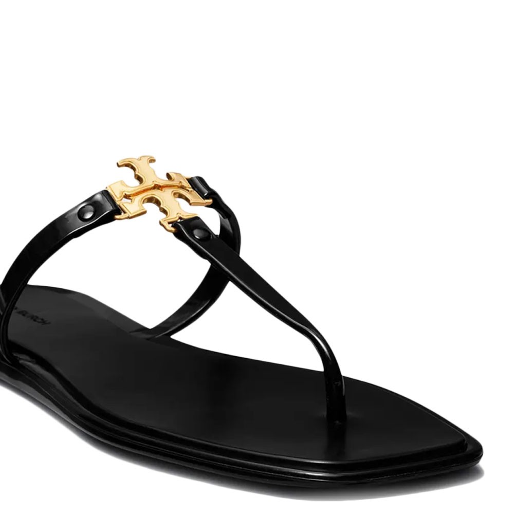 TORY BURCH Pliažo šlepetės per pirštą moterims, Juoda, Roxanne jelly 3