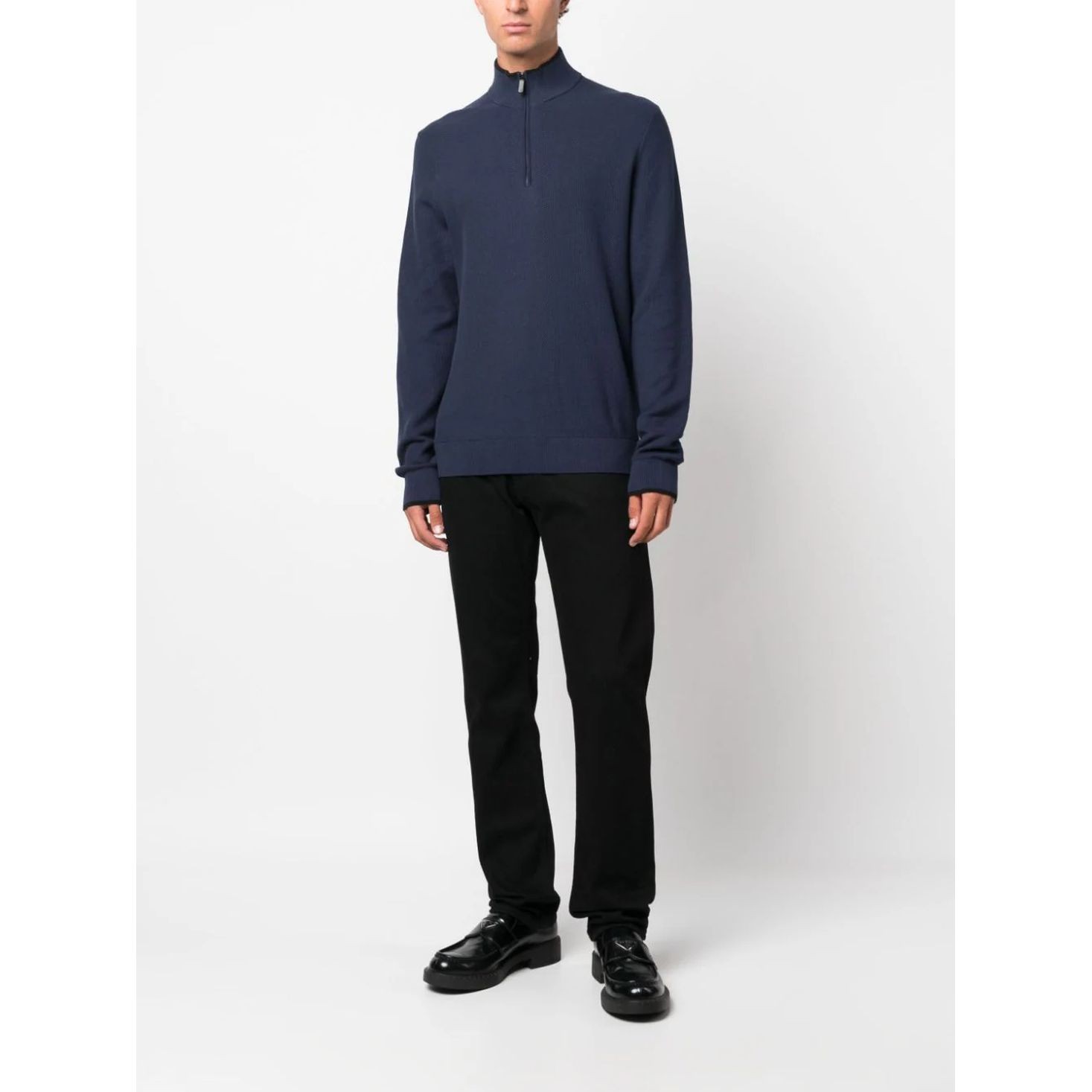 MICHAEL KORS Megztinis vyrams, Mėlyna, Core cotton zip sweater 2