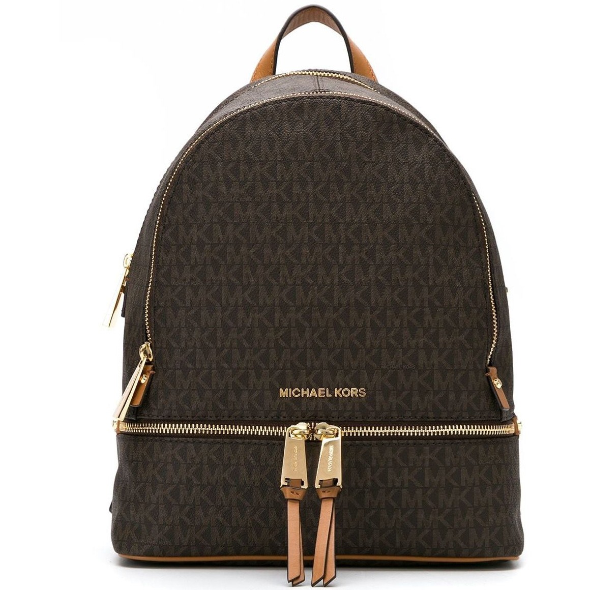 MICHAEL KORS Kuprinė moterims, Ruda, Rhea medium logo backpack 1
