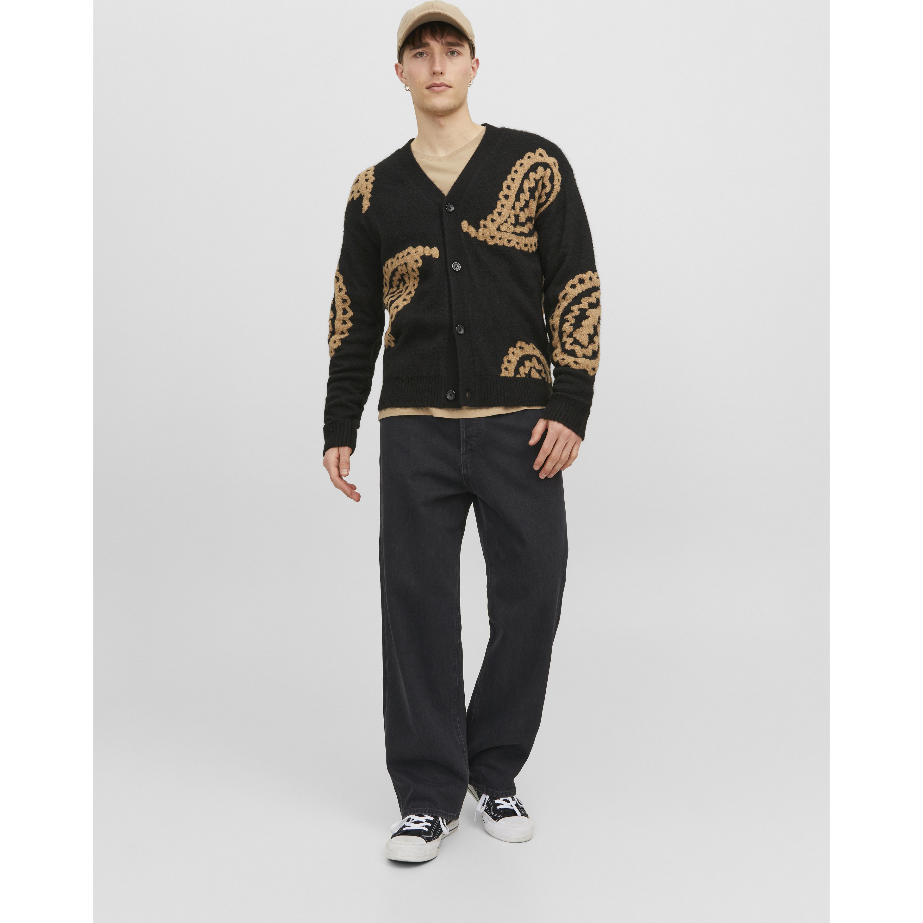 JACK & JONES Platūs džinsai vyrams, Juoda, JJIALEX JJORIGINAL SBD 5
