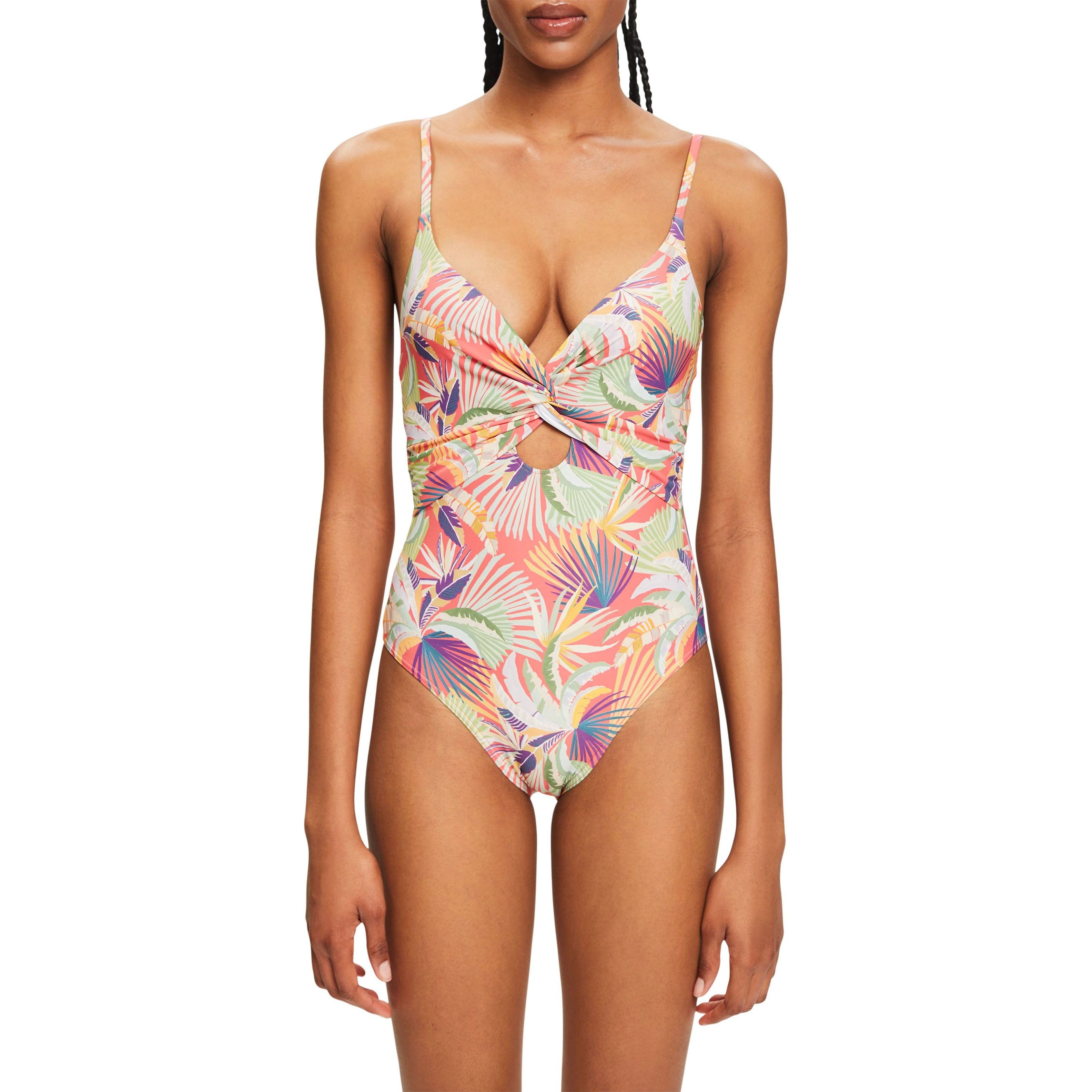 ESPRIT Maudymosi kostiumėlis moterims, Raudona, Palm Swimsuit 2