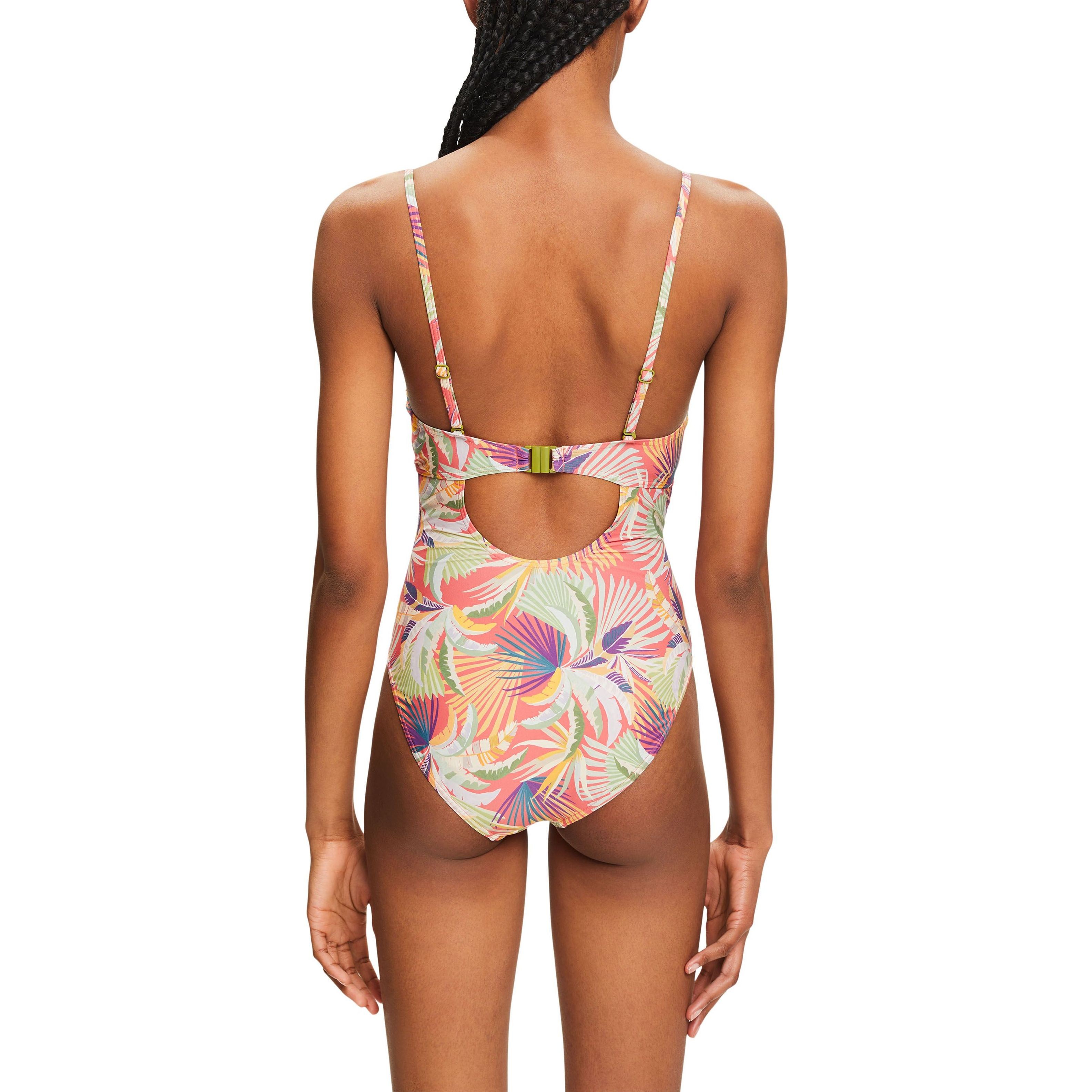 ESPRIT Maudymosi kostiumėlis moterims, Raudona, Palm Swimsuit 3
