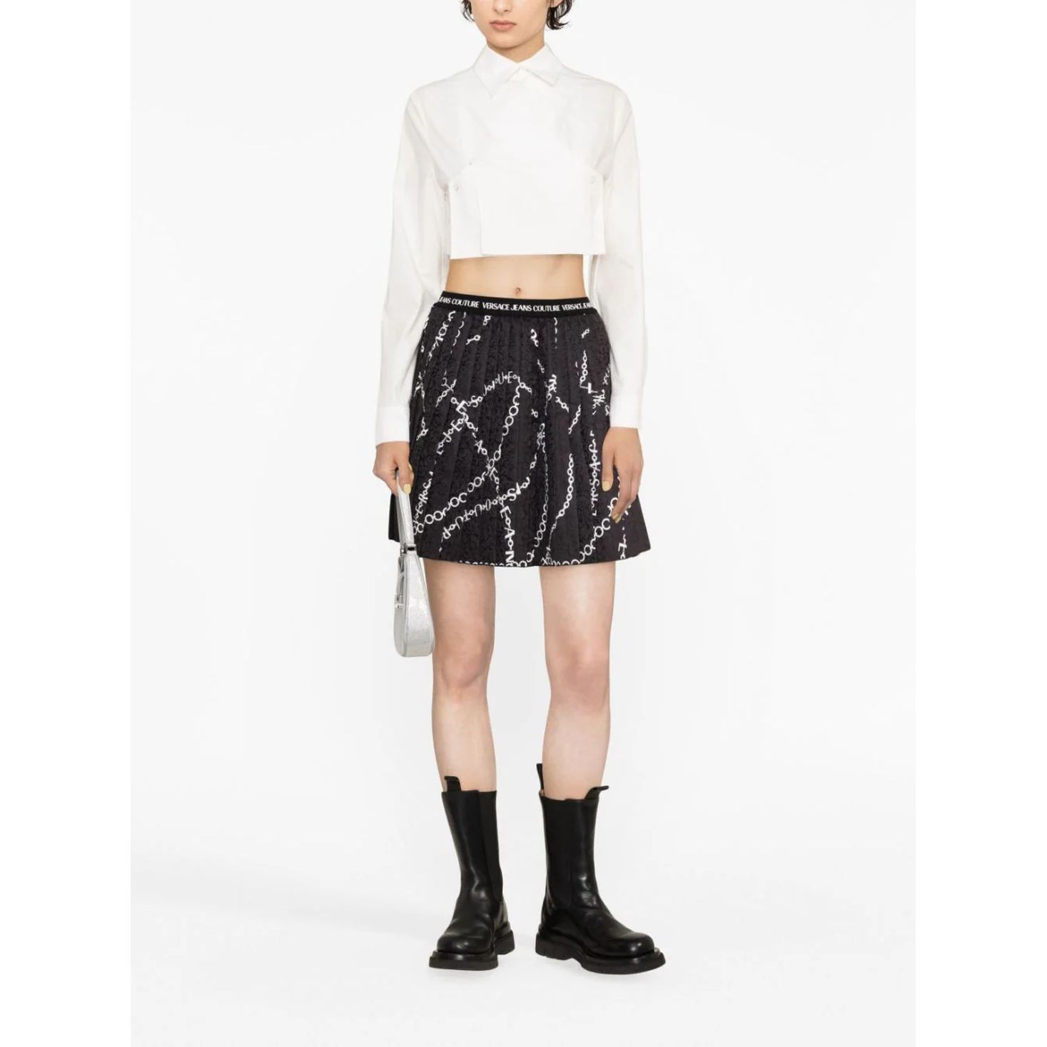 VERSACE JEANS CUTURE Mini sijonas moterims, Juoda, Mini skirt 2