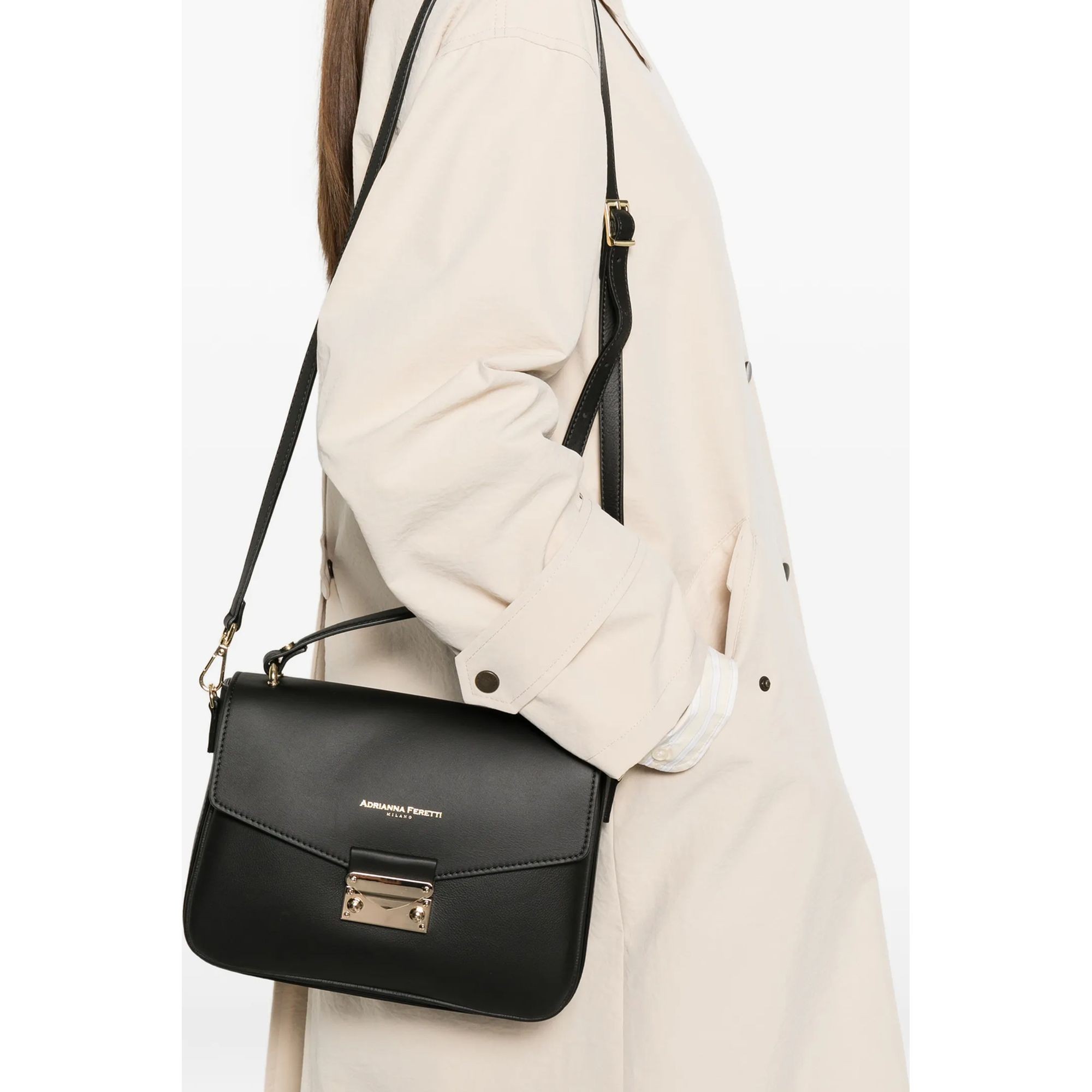 ADRIANNA FERETTI Rankinė per petį moterims, Juoda, Shoul bag 2