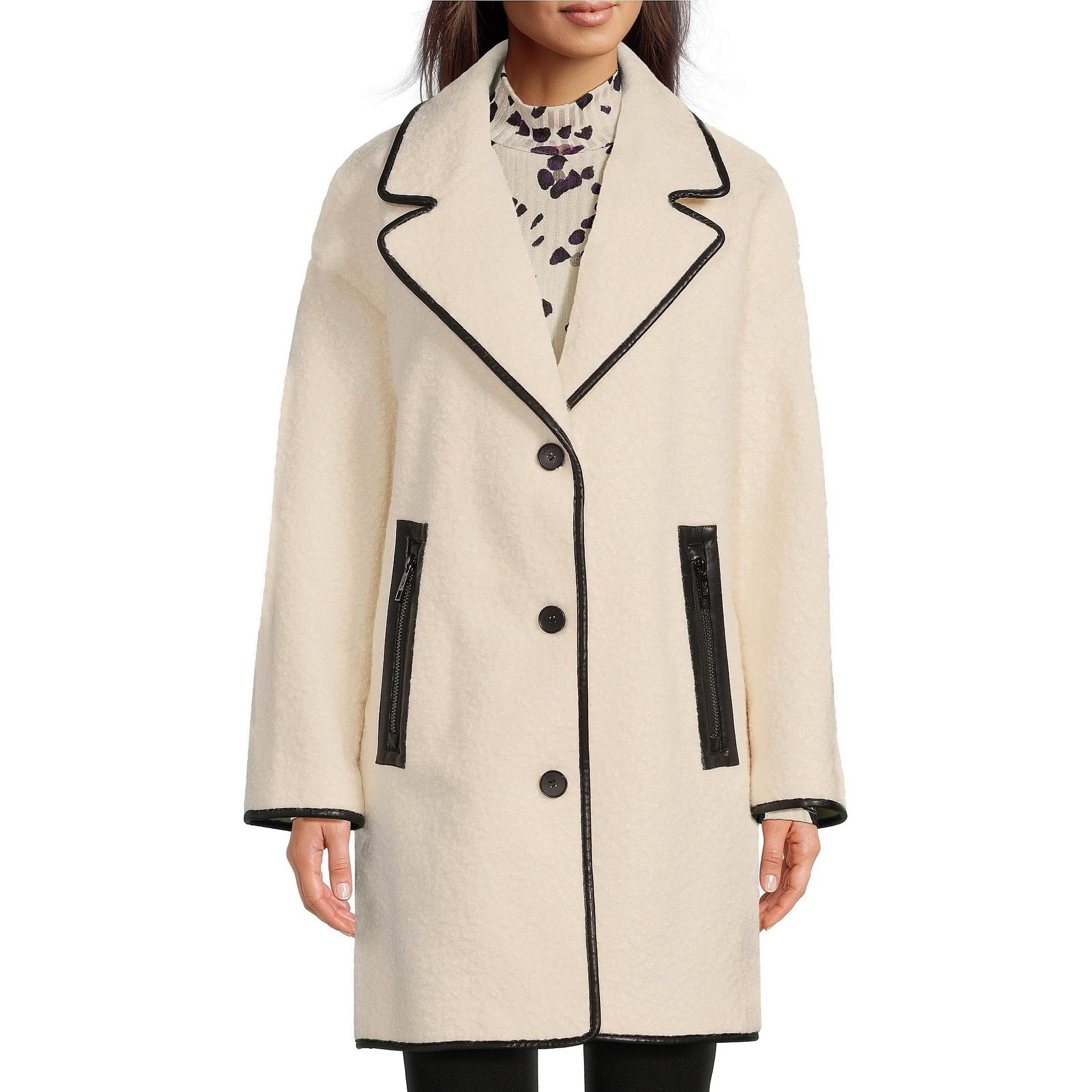 DKNY Lengvas paltas moterims, Kūno, L/s 3 button coat 1