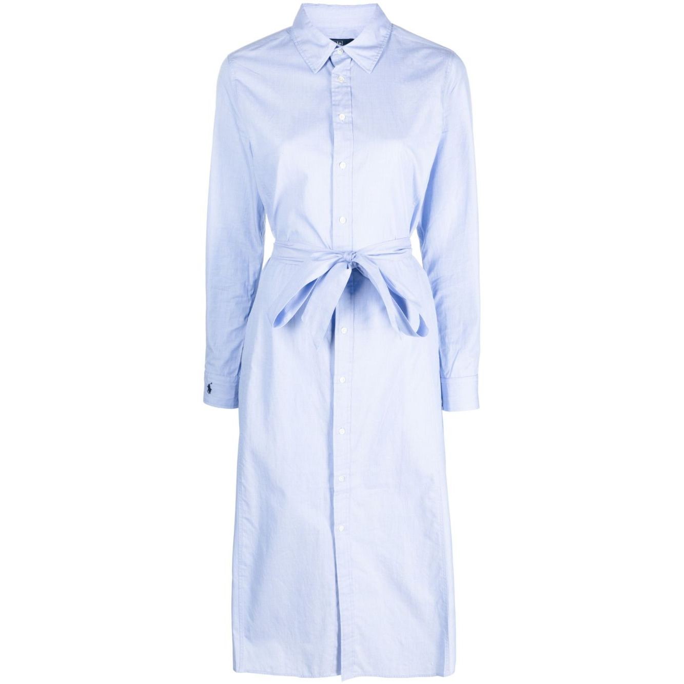 POLO RALPH LAUREN Midi suknelė moterims, Mėlyna, Long sleeve day dress