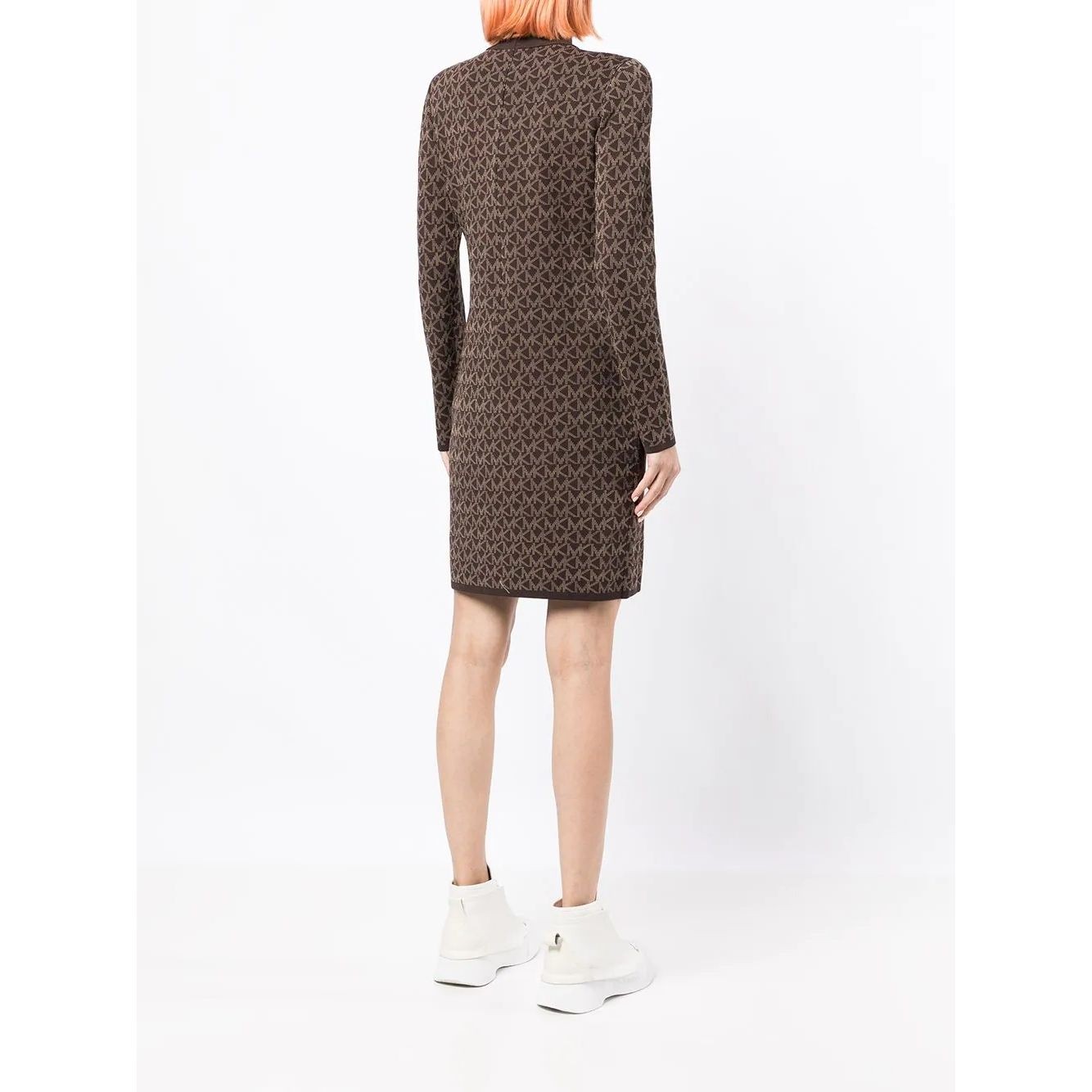 MICHAEL KORS Megzta suknelė moterims, Ruda, Eco mga mk mock neck dress 4