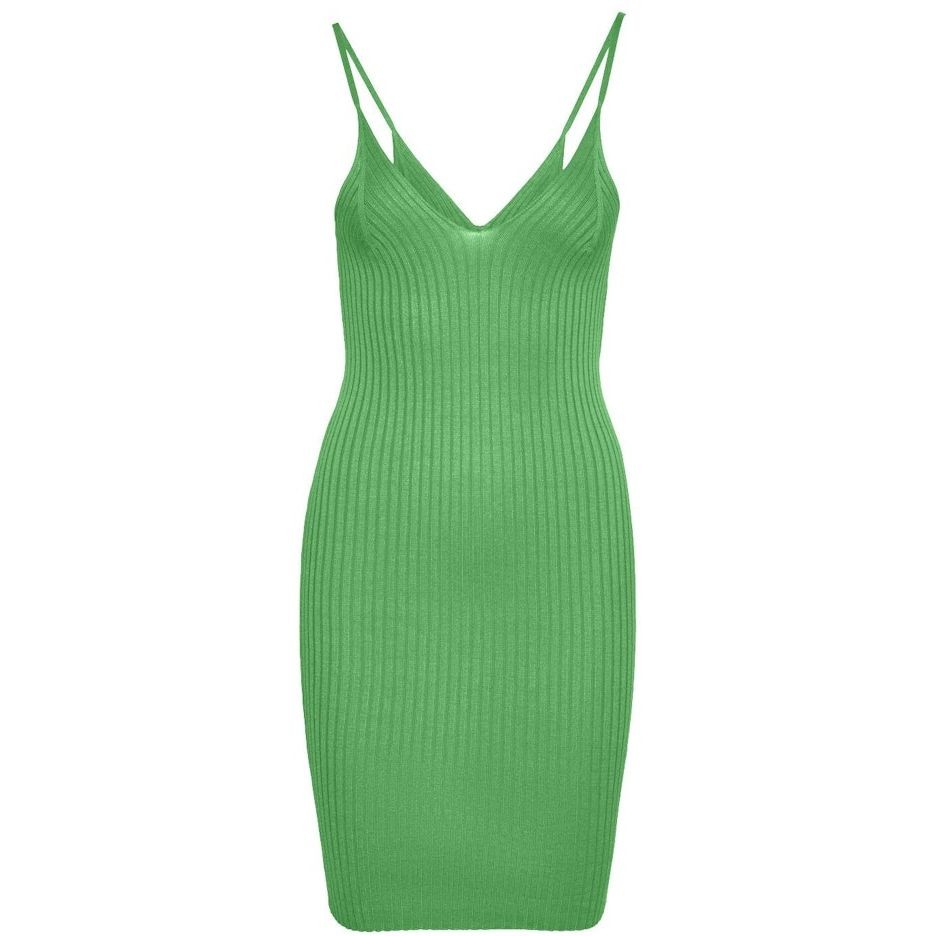 NOISY MAY Mini suknelė moterims, Žalia, NMDELUCA S/L V-NECK R 1