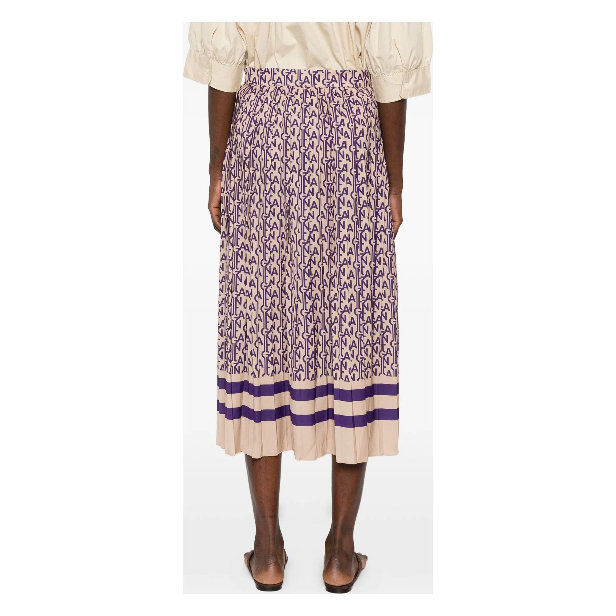 GANT Midi sijonas moterims, Violetinė, Monogram print skirt 4