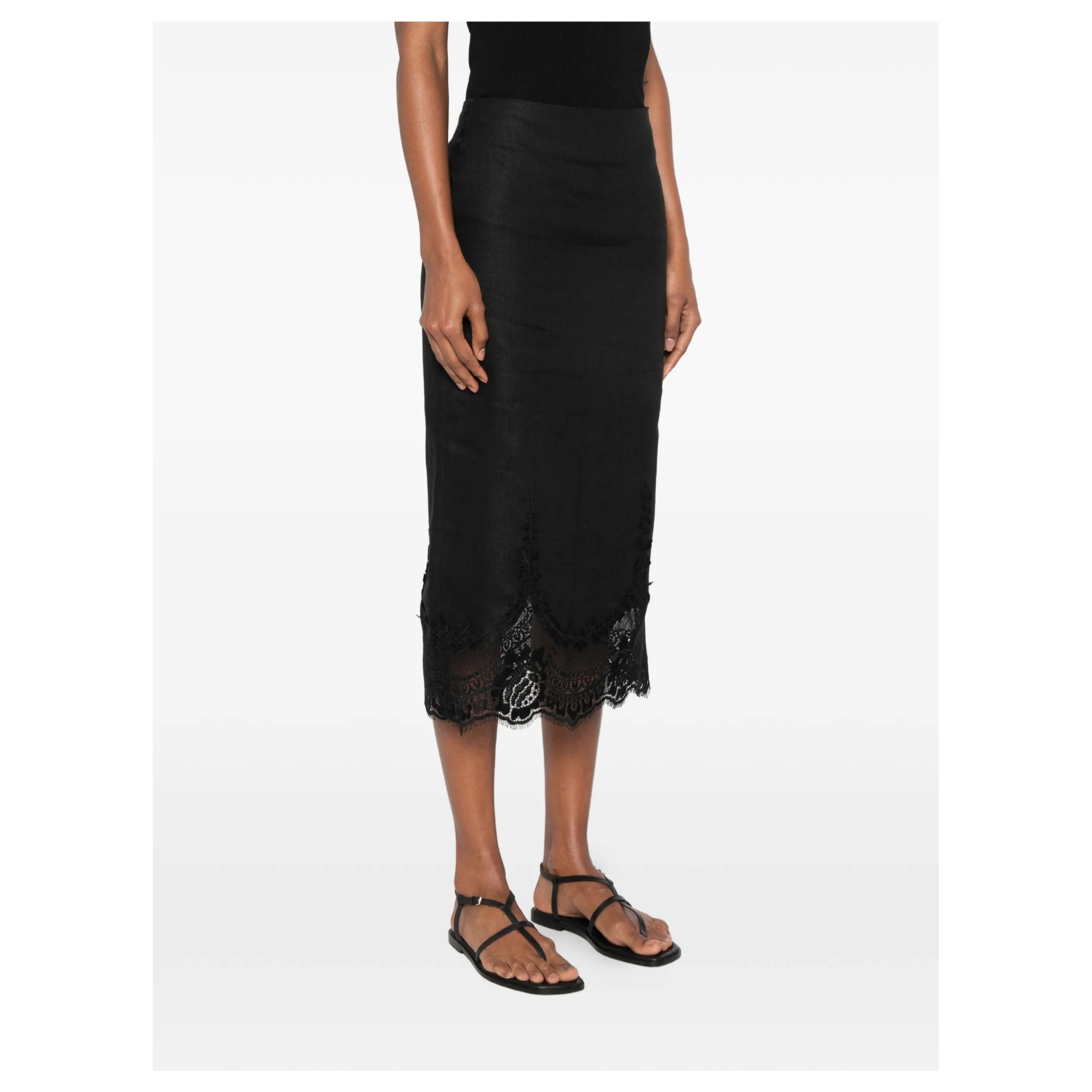 TWINSET Midi sijonas moterims, Juoda, Skirt 2