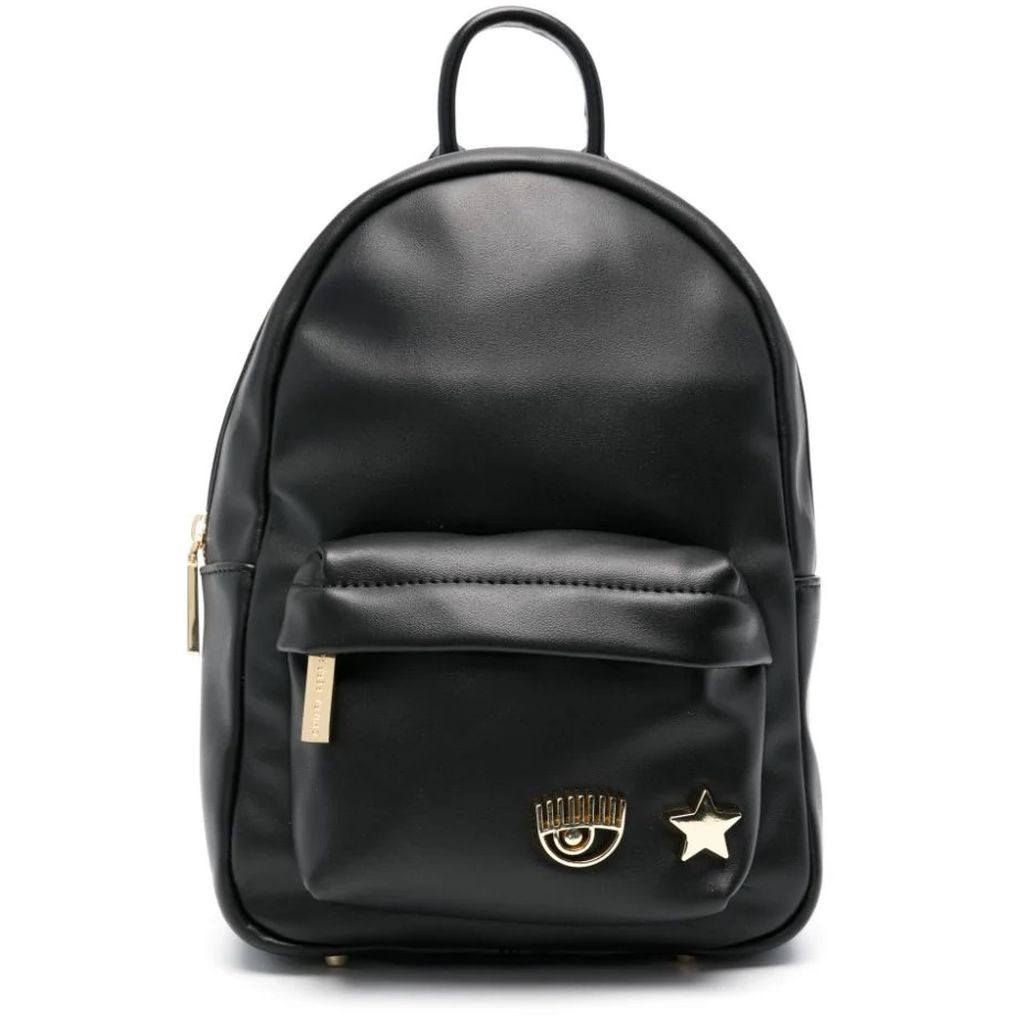 CHIARA FERRAGNI Kuprinė moterims, Juoda, Metal eye star zaino backpack 1