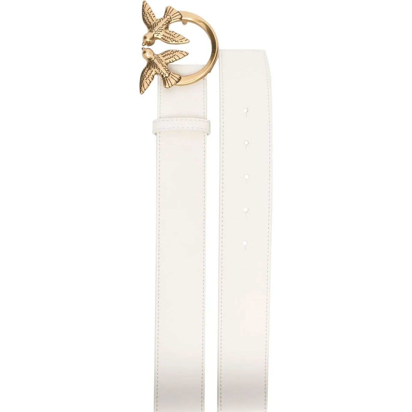 PINKO Diržas moterims, Balta, Love berry leather belt 2