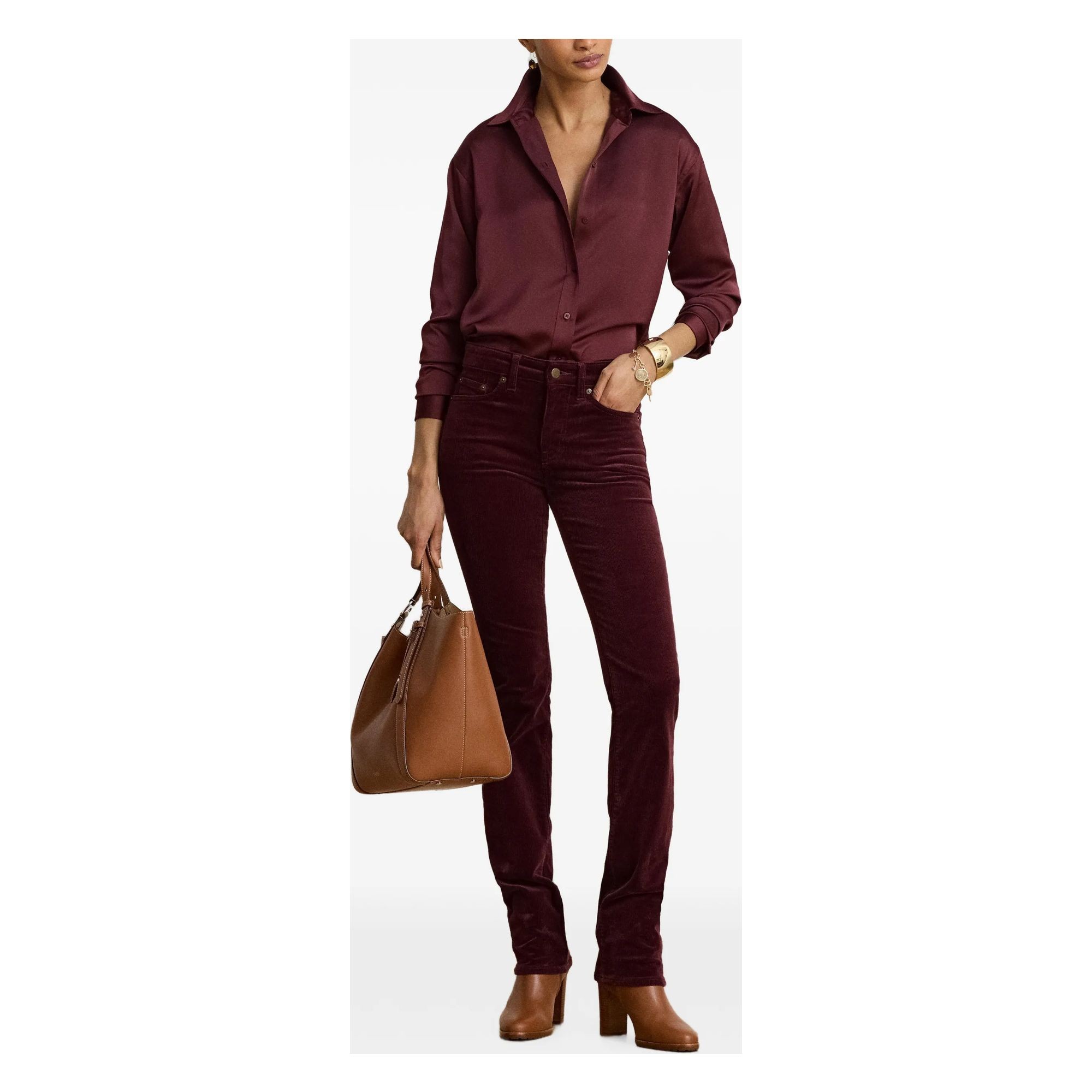 LAUREN RALPH LAUREN Marškiniai ilgomis rankovėmis moterims, Raudona, Woven-sport shirt-shirt 2