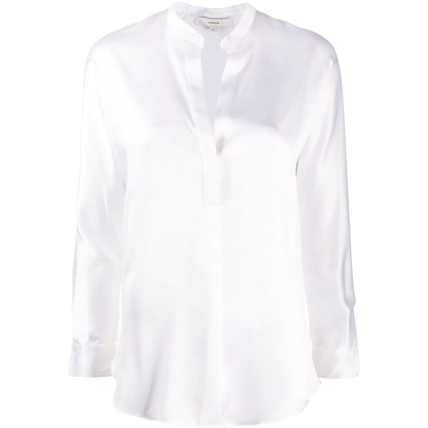 VINCE Marškiniai moterims, Balta, Band collar blouse 1