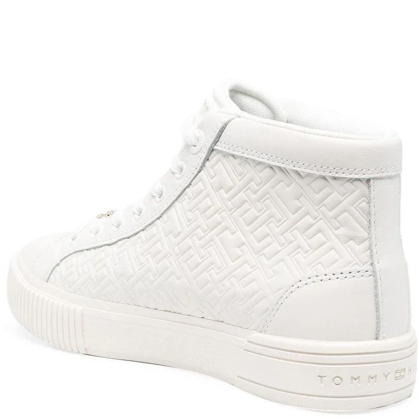 TOMMY HILFIGER Sportiniai bateliai moterims, Smėlio, TH MONOGRAM SNEAKER HIGH 3