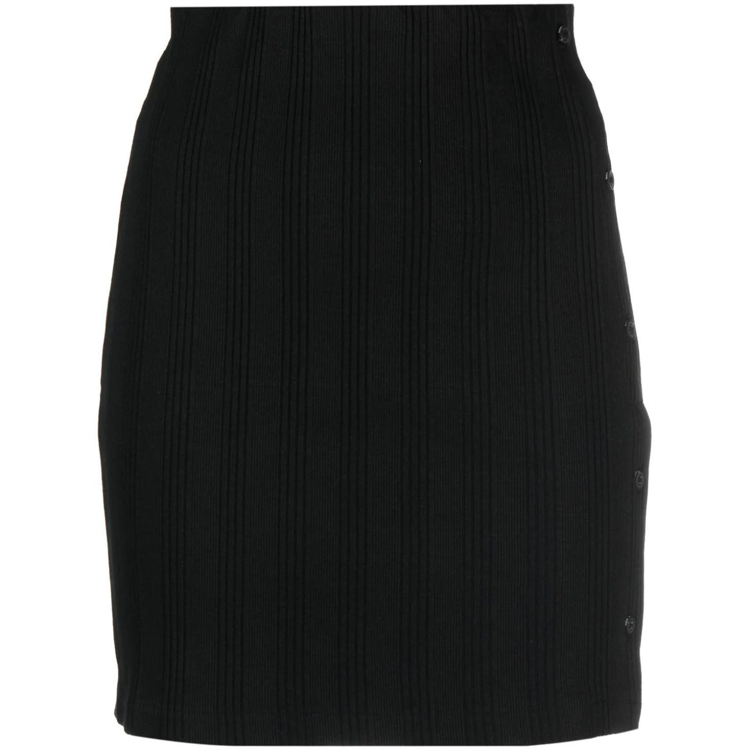 CALVIN KLEIN JEANS Midi sijonas moterims, Juoda, Badge rib elongated skirt 1