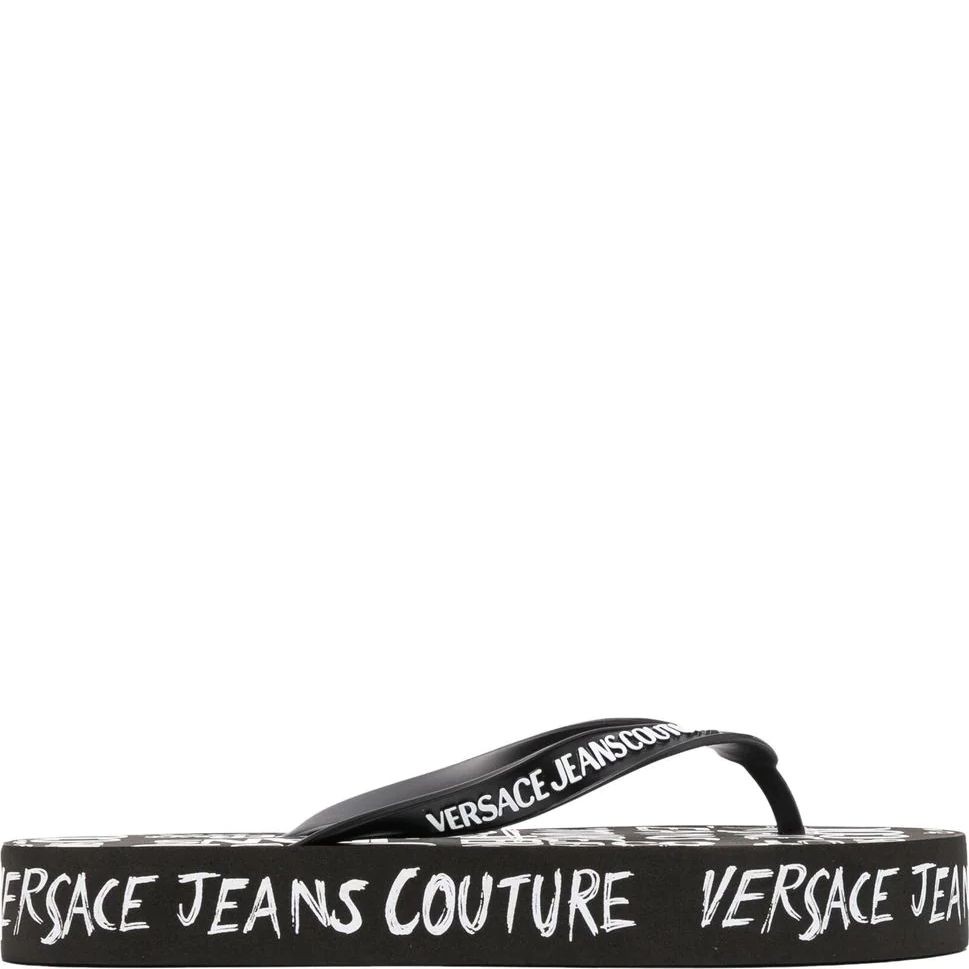 VERSACE JEANS CUTURE Pliažo šlepetės per pirštą moterims, Fondo flip-flops 2