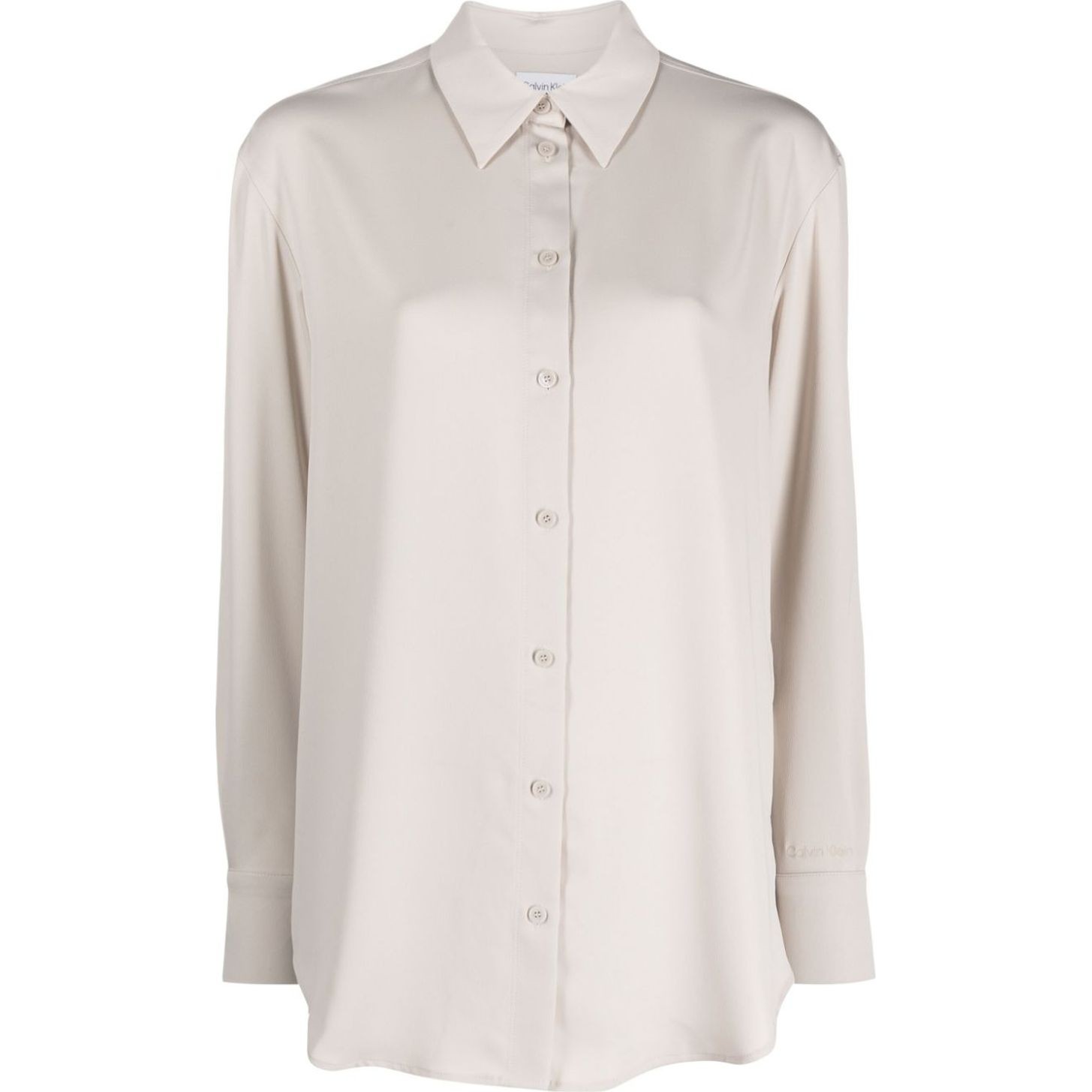 CALVIN KLEIN Marškiniai ilgomis rankovėmis moterims, Pilka, Recycled cdc relaxed shirt 1