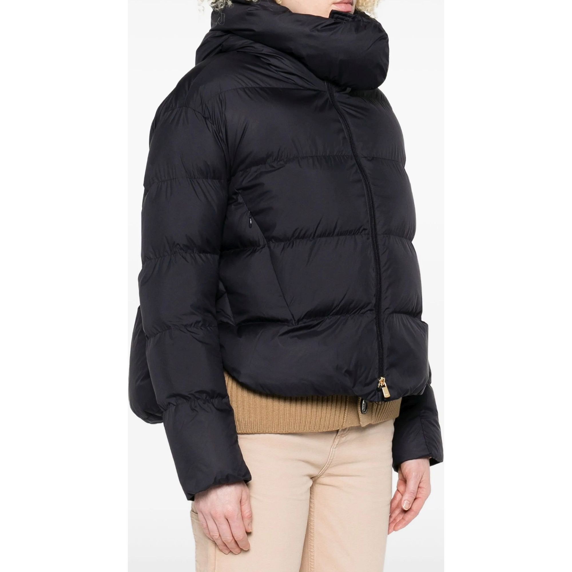 PINKO Pūkinė striukė moterims, Mėlyna, Giza quilted jaket 3