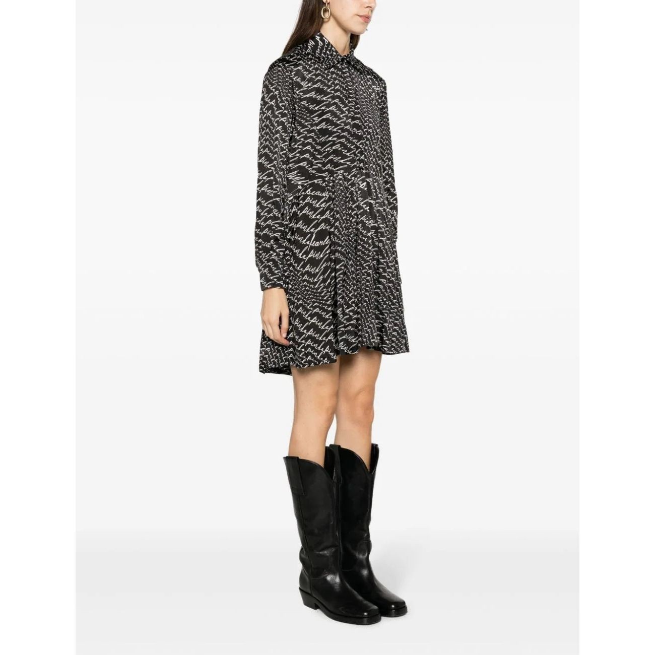 PINKO Midi suknelė moterims, Juoda, Asterix dress twill 2