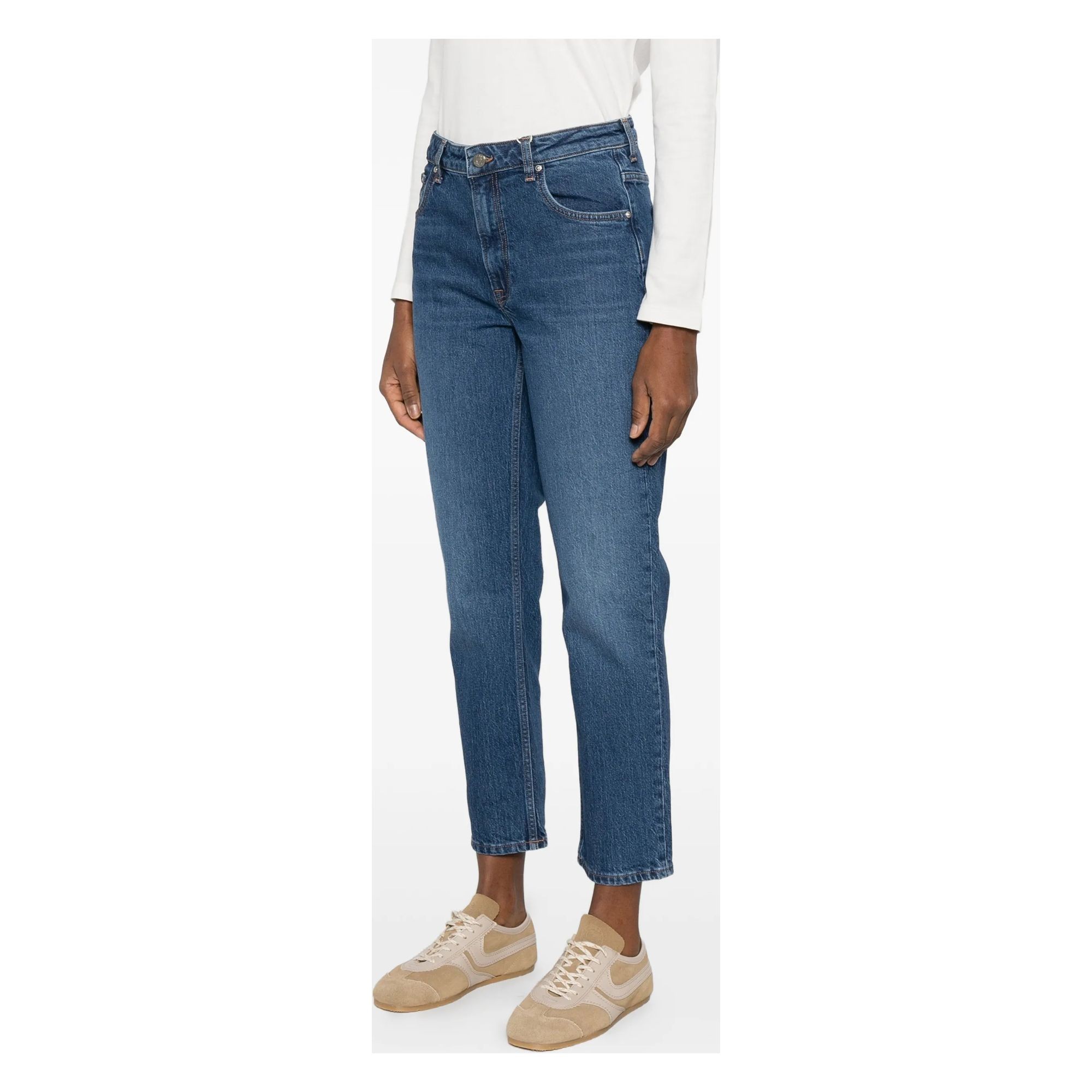 GANT Tiesūs džinsai moterims, Mėlyna, Straight cropped jeans 3