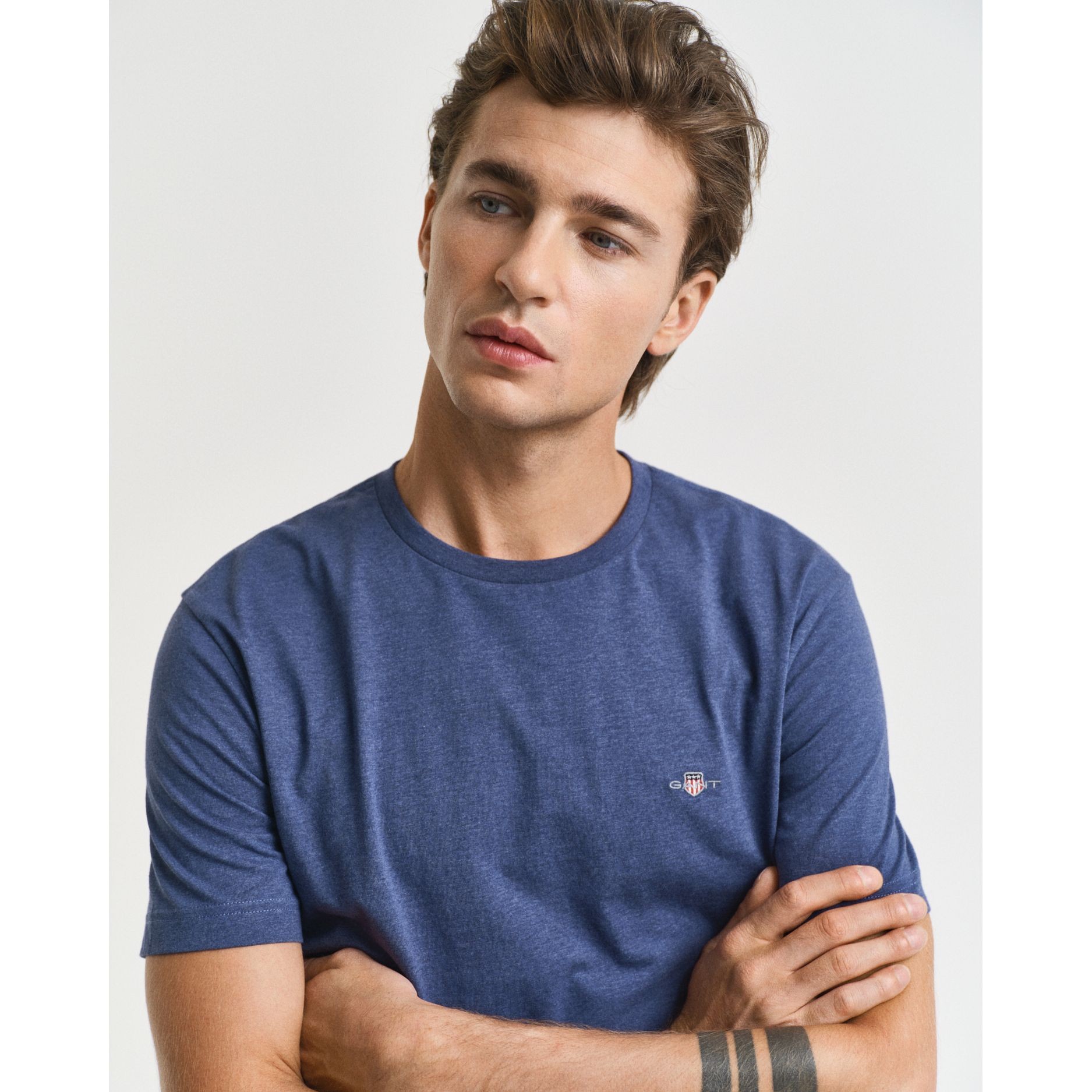 GANT Marškinėliai vyrams, Mėlyna, REG SHIELD SS T-SHIRT 4