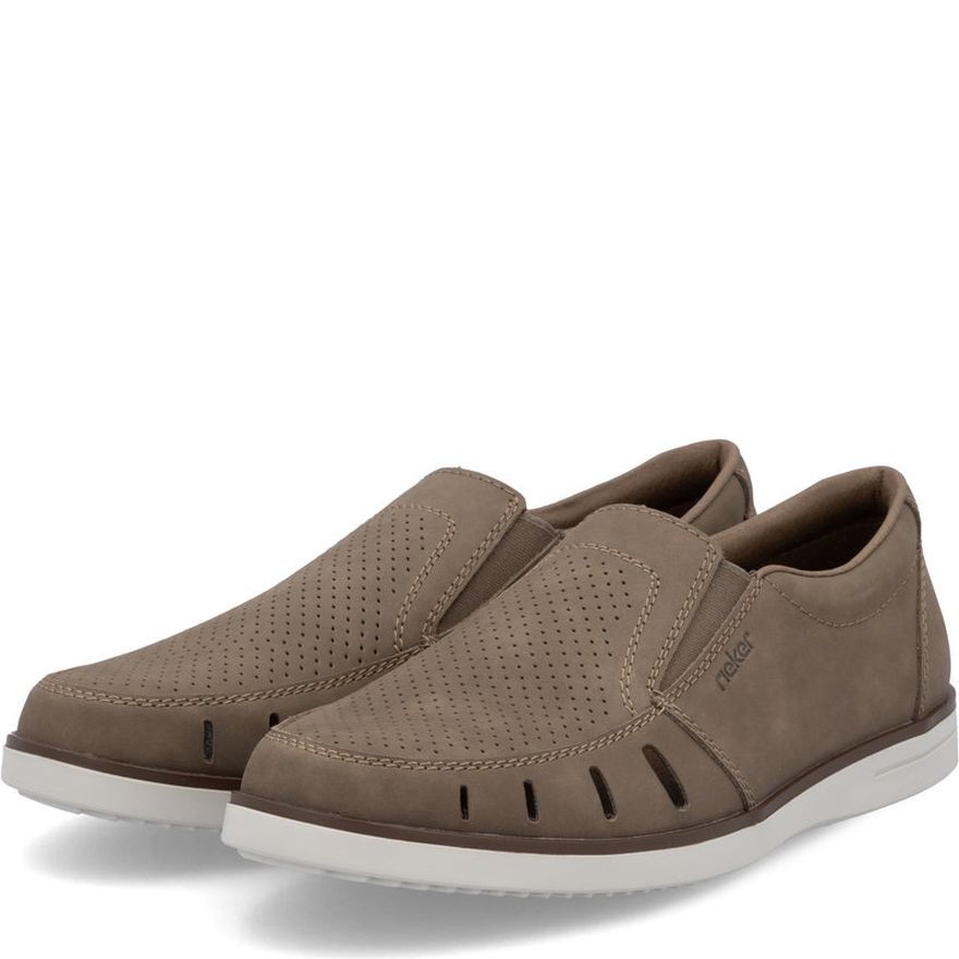 RIEKER Loaferiai vyrams, Ruda, Slipper 7