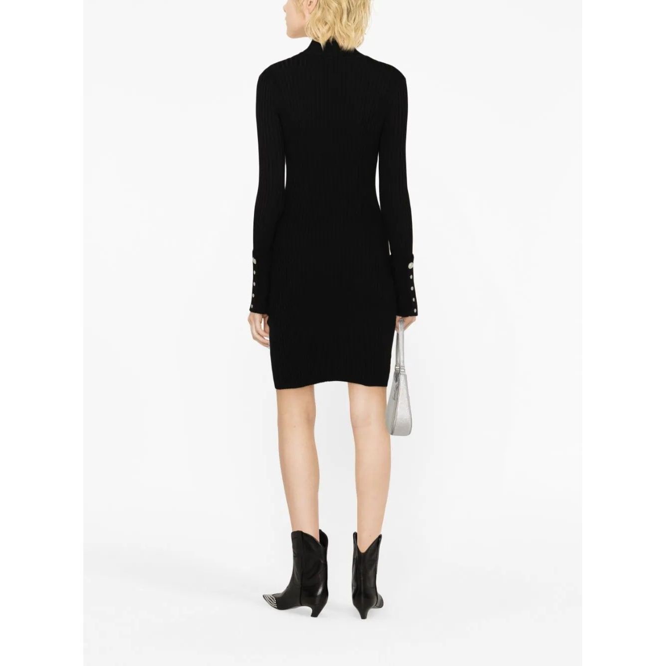 PACO RABANNE Megzta suknelė moterims, Juoda, Knit dress 4