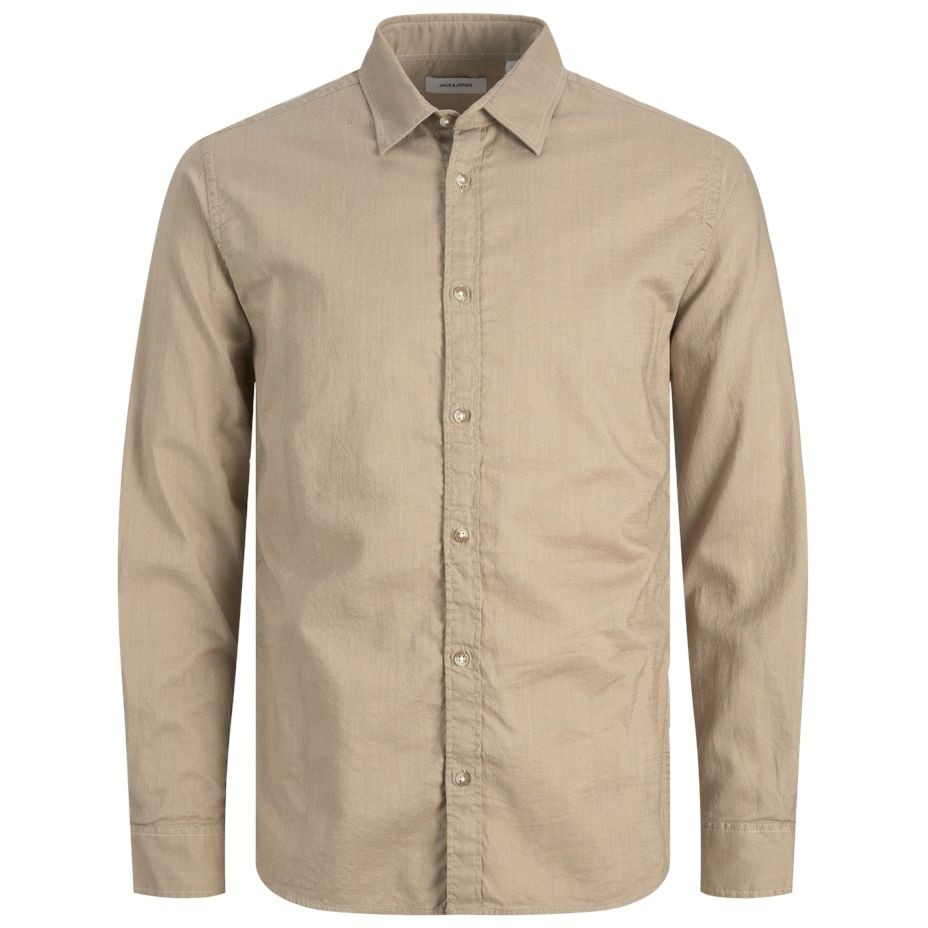 JACK & JONES Marškiniai vyrams, Smėlio, JJSLUB SHIRT LS