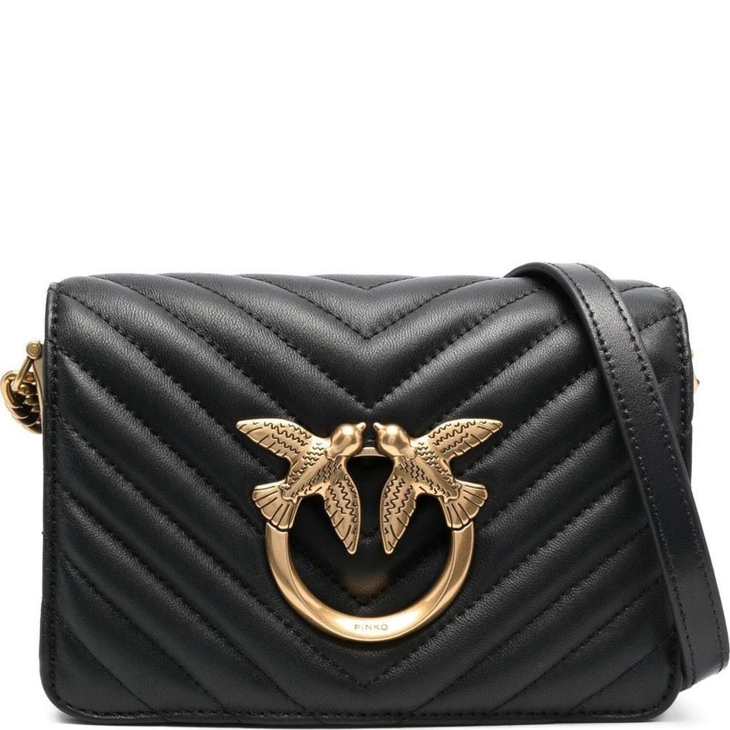 PINKO Rankinė per petį moterims, Juoda, Love click mini 1