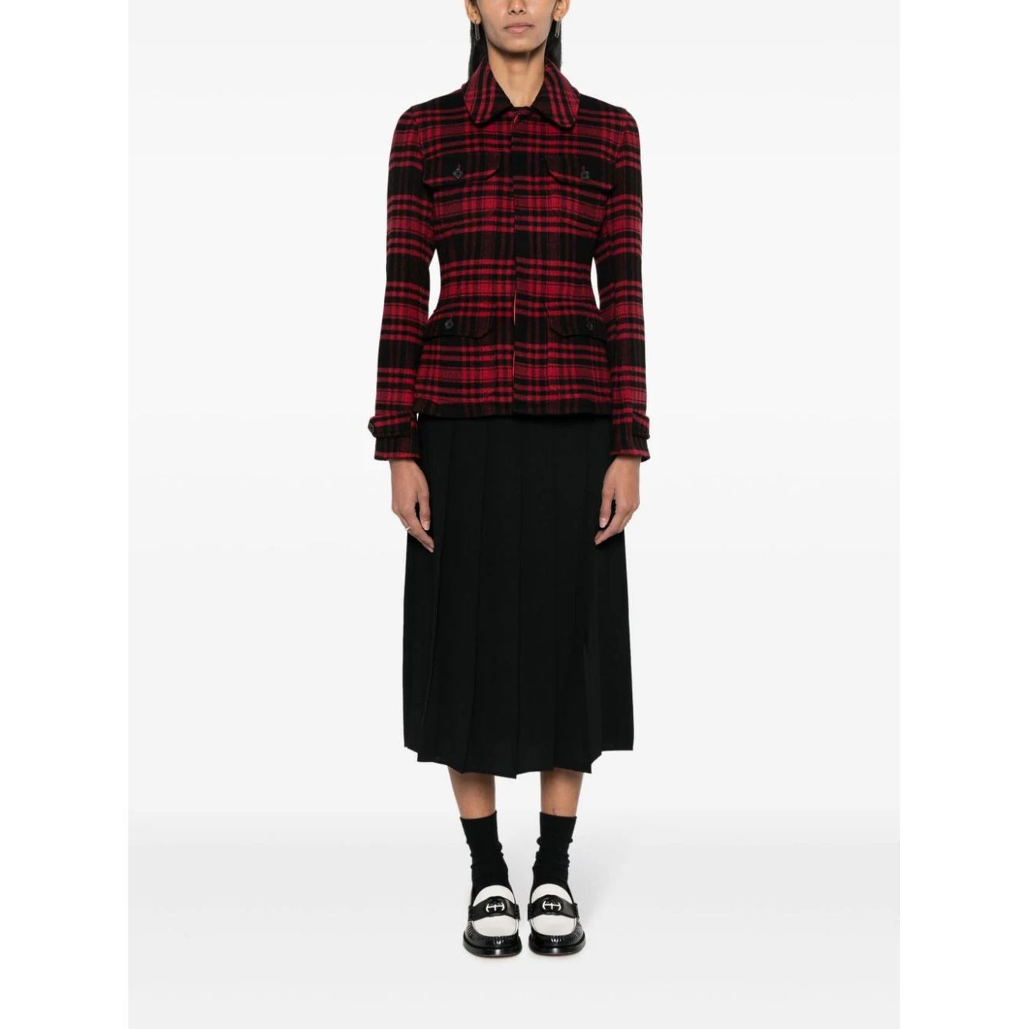 POLO RALPH LAUREN Midi sijonas moterims, Juoda, Plate midi skirt 2