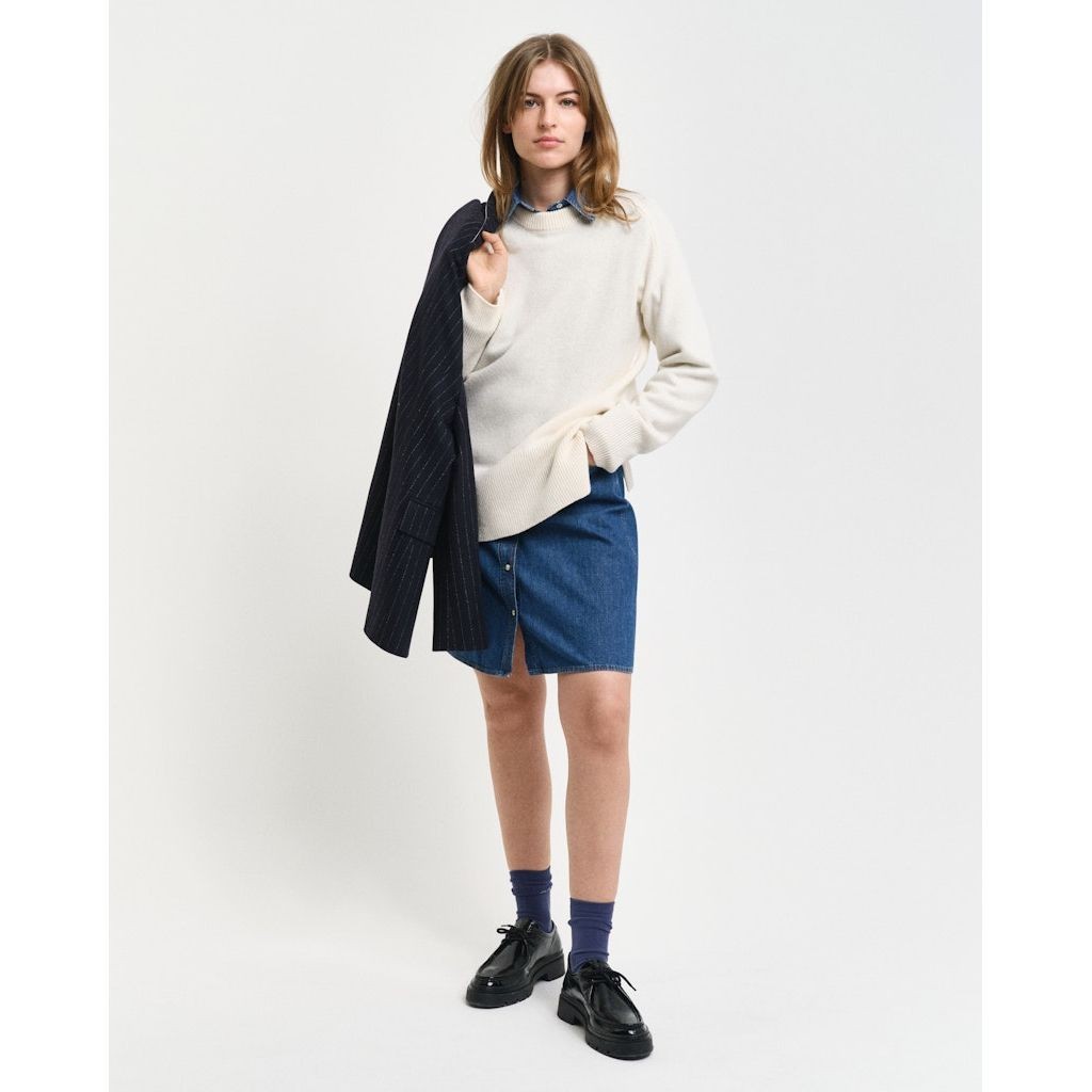 GANT Megztinis moterims, Smėlio, Herringbone detail sweater 5