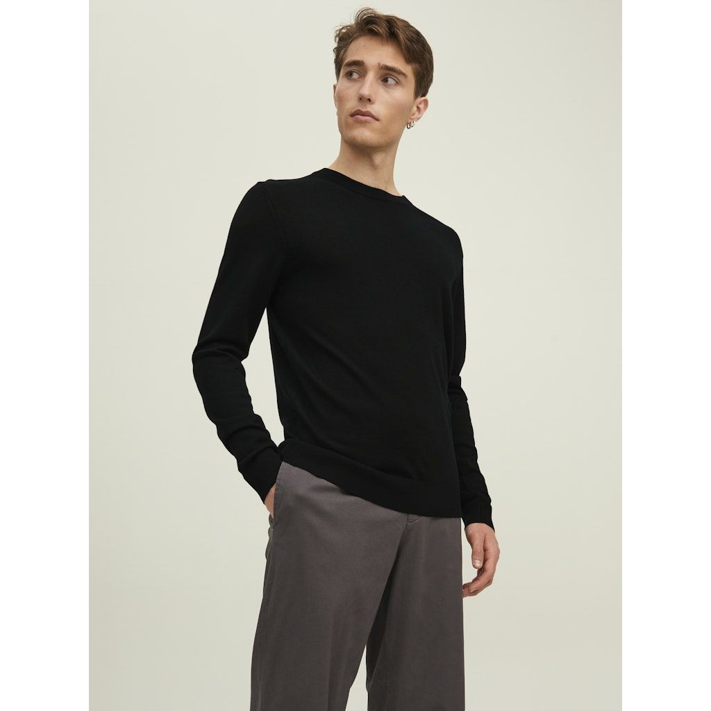 JACK & JONES Megztinis vyrams, Juoda, JPRBLABUSHWICK MERINO 2
