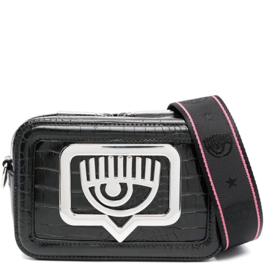 CHIARA FERRAGNI Rankinė per petį moterims, Juoda, Eyelike buckle  crossbody 1