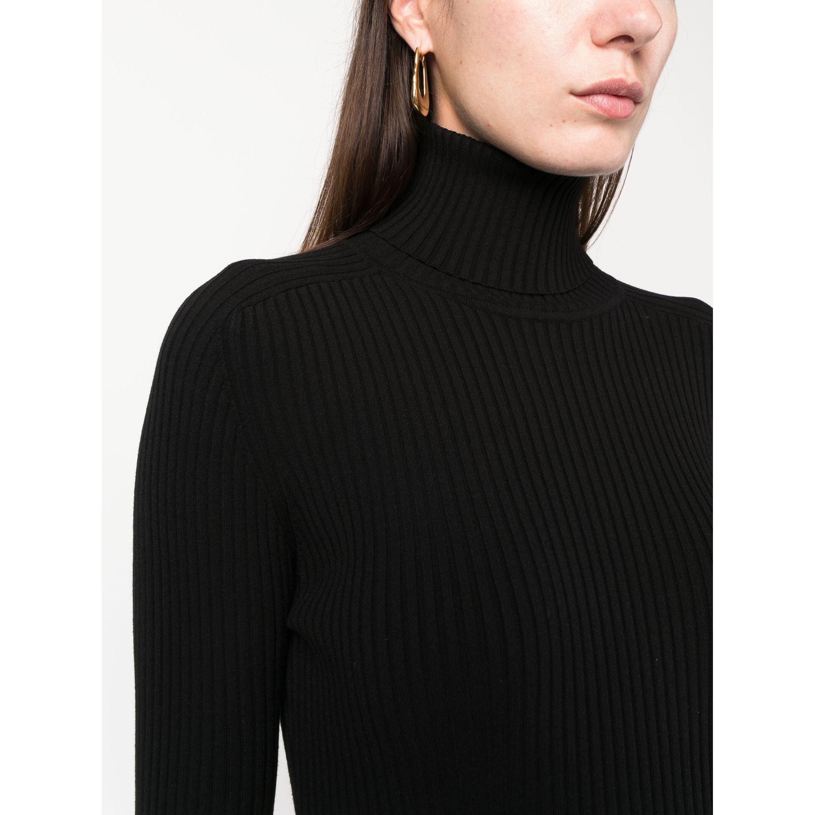 PAROSH Megzta suknelė moterims, Juoda, Reise dress 4