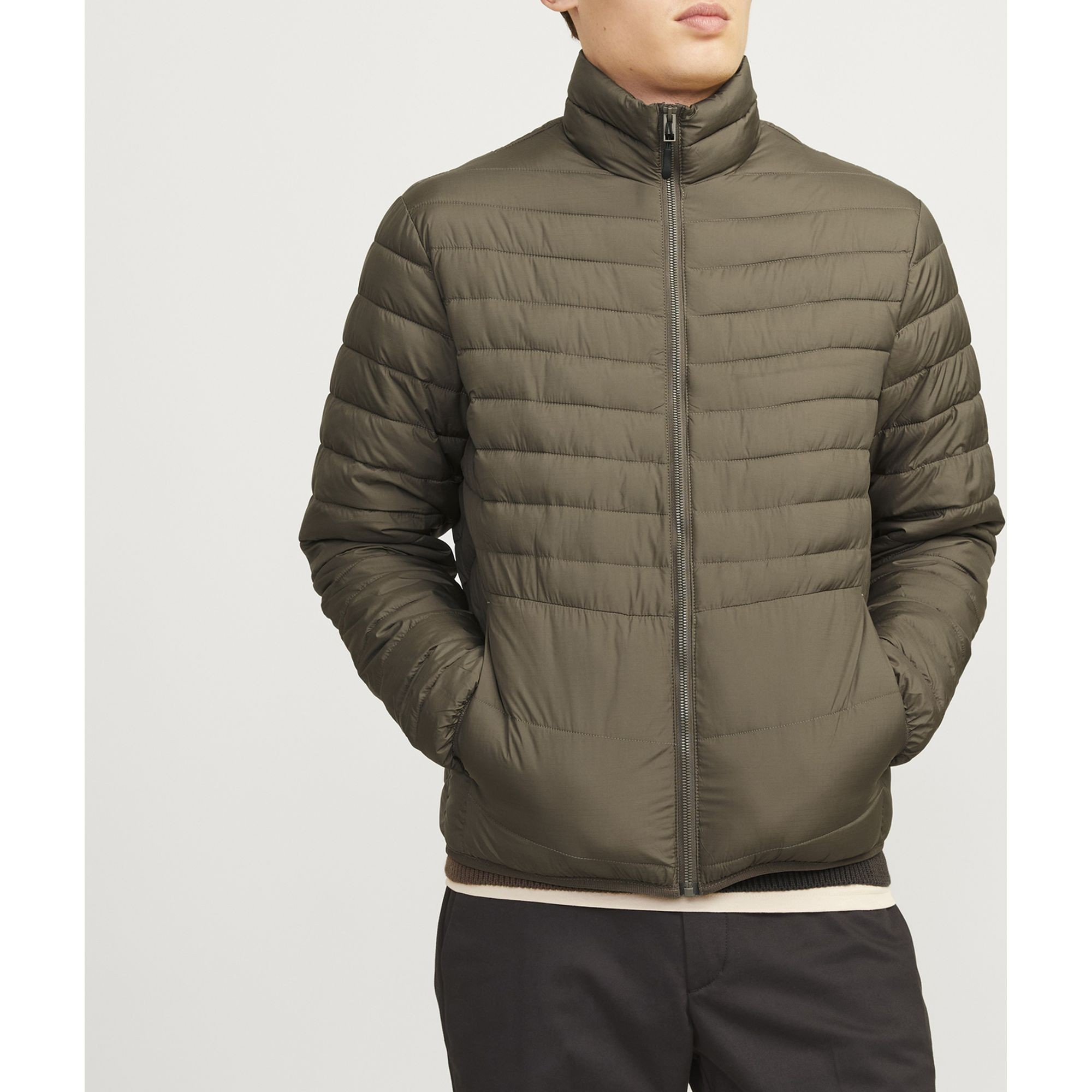 JACK & JONES Lengva striukė vyrams, Chaki, State packable puffer collar 3