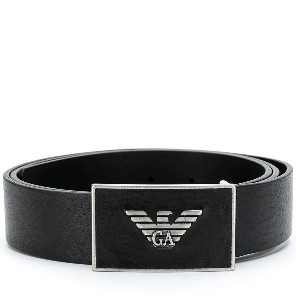 EMPORIO ARMANI Diržas vyrams, Juoda, Plate belt 1