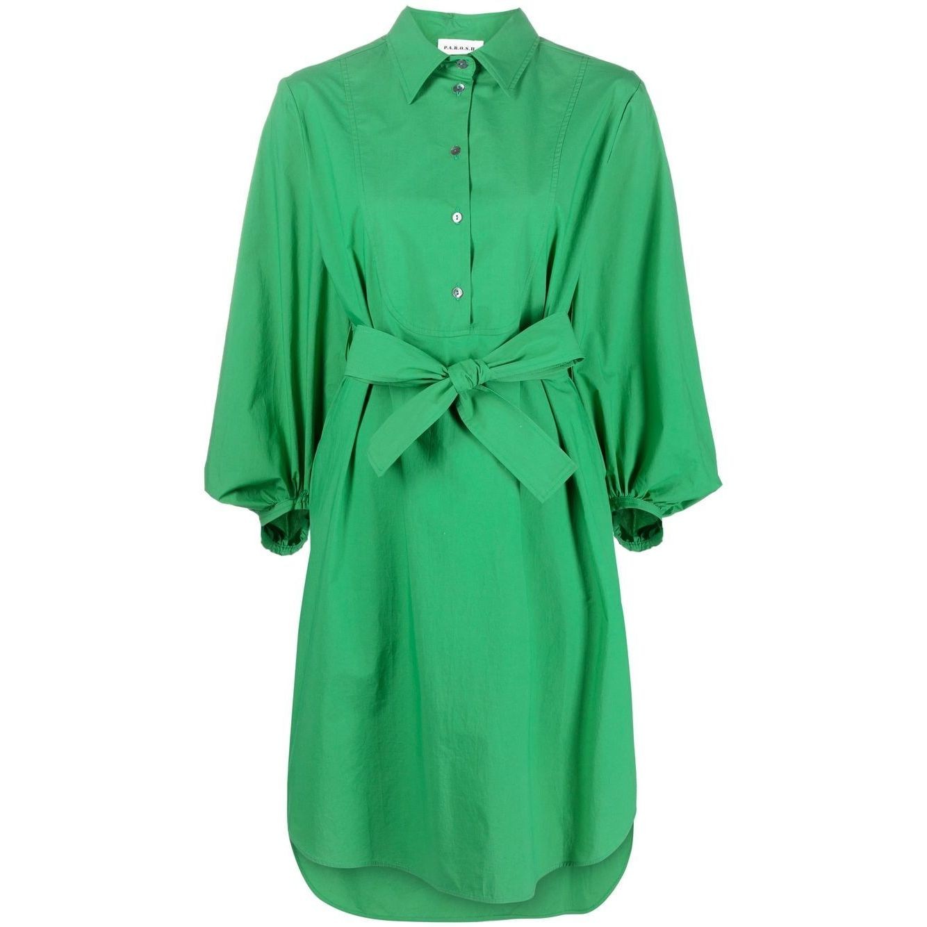 PAROSH Midi suknelė moterims, Žalia, Cotton dress