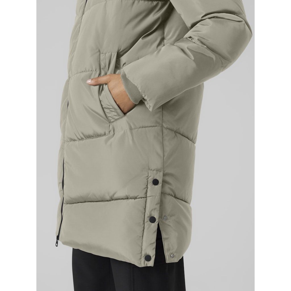 VERO MODA Pūkinis paltas moterims, Pilka, Halsey coat boo 3