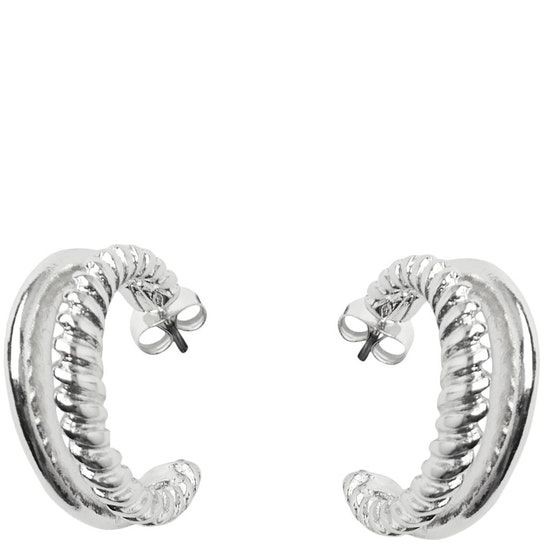 PIECES Auskarai moterims, Sidabrinė, PCBINKA HOOP EARRINGS