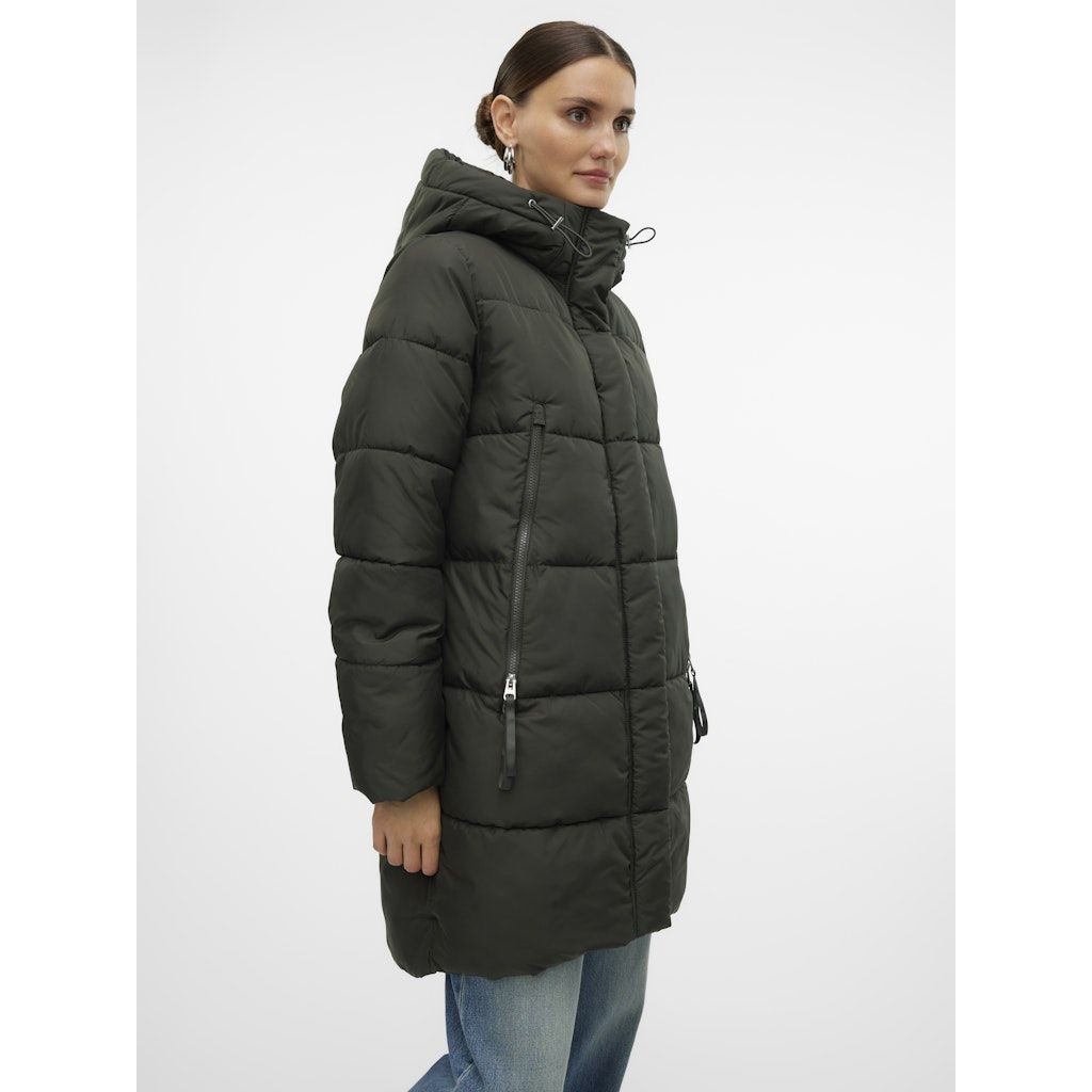 VERO MODA Pūkinis paltas moterims, Chaki, Nova coat boo 4
