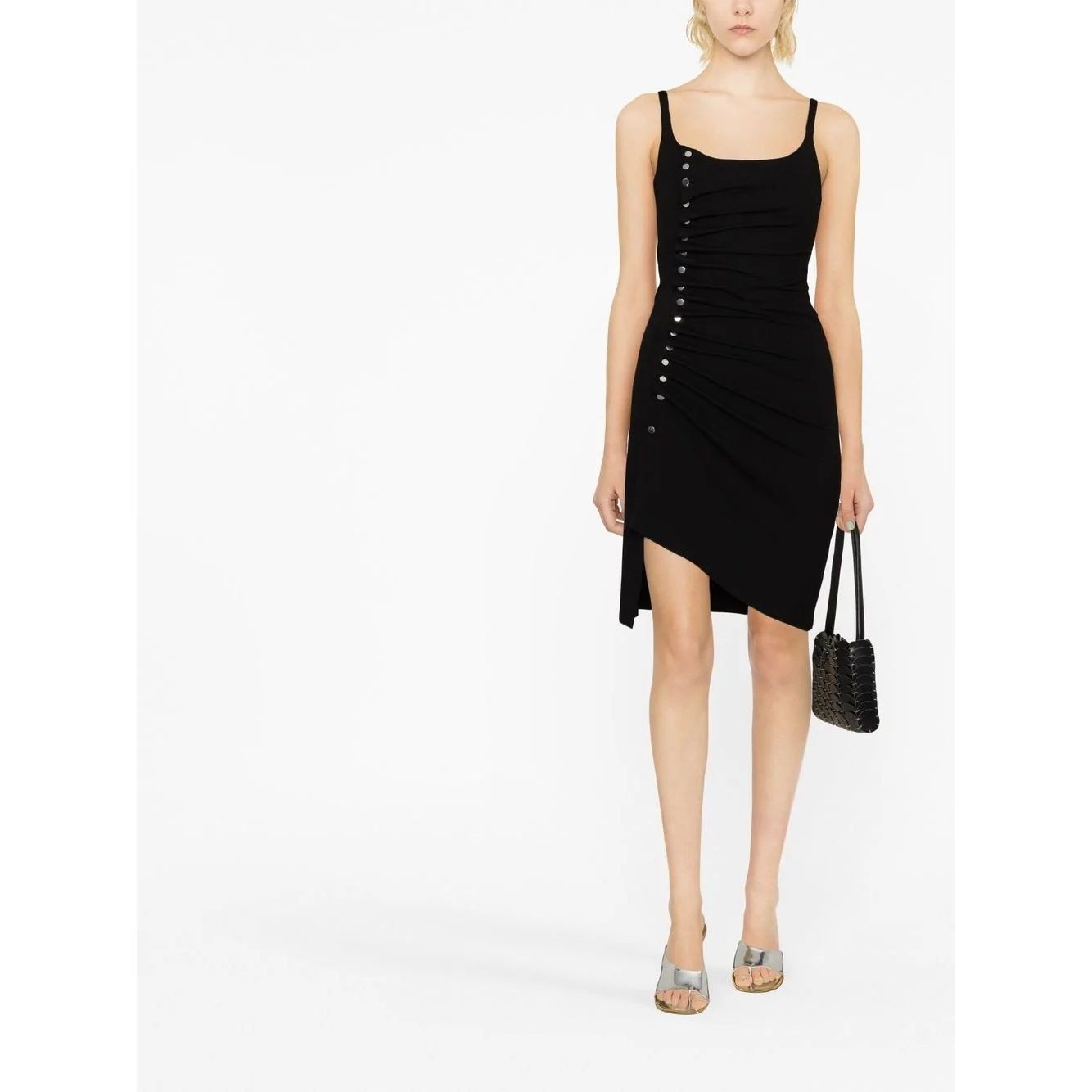 PACO RABANNE Mini suknelė moterims, Juoda, Tank top sleeve mini dress 2