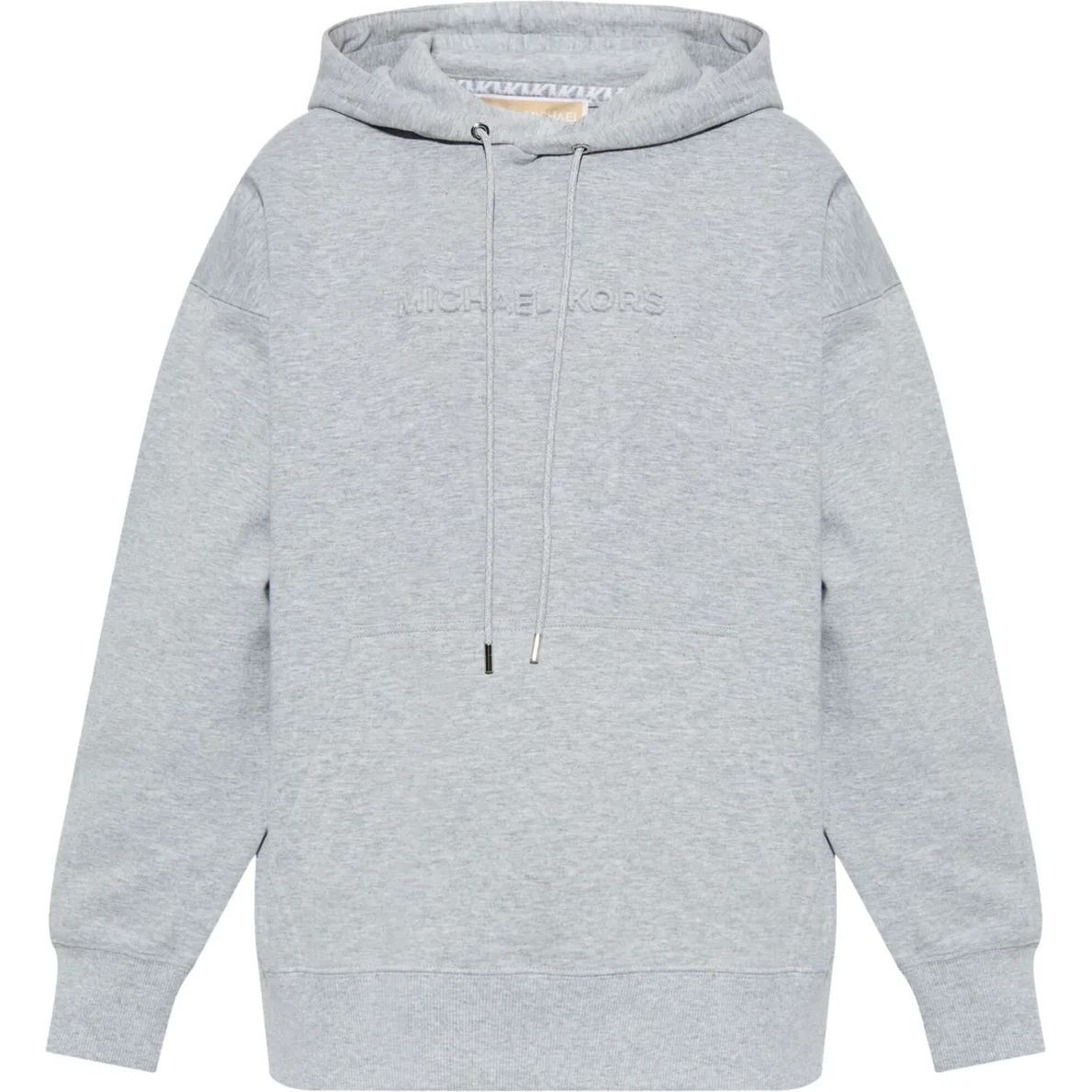MICHAEL KORS Džemperis moterims, Pilka, Embossed logo hoodie 1