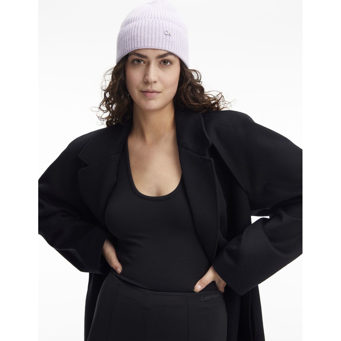 CALVIN KLEIN Kepurė moterims, Violetinė, Re-lo mix beanie 3