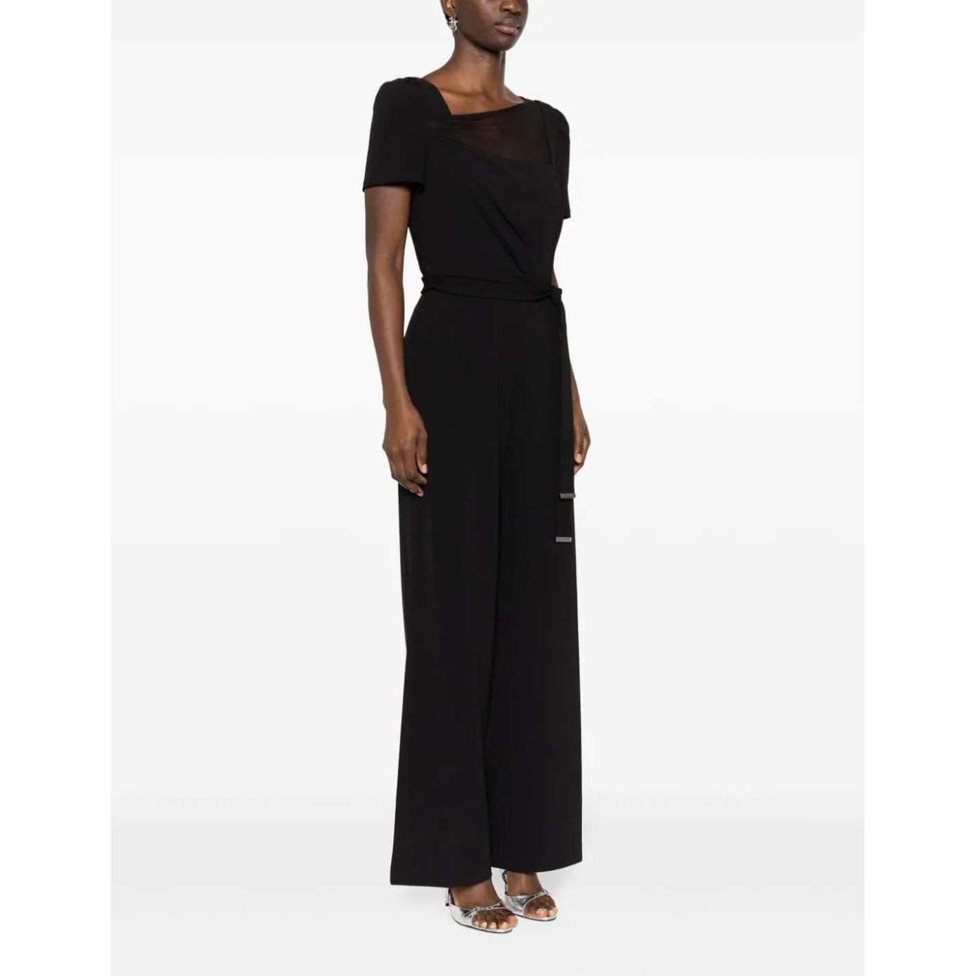 DKNY Kostiumas moterims, Juoda, Asymmetrical v-neck jumpsuit 3